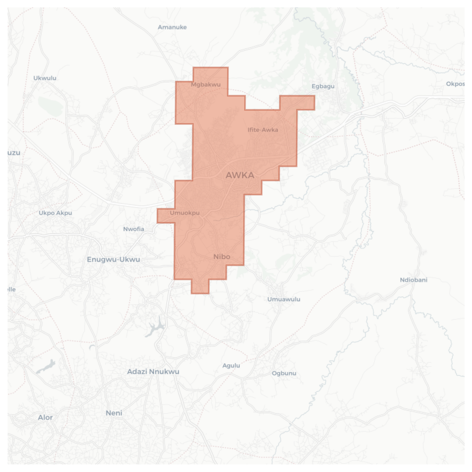 Awka geographic map