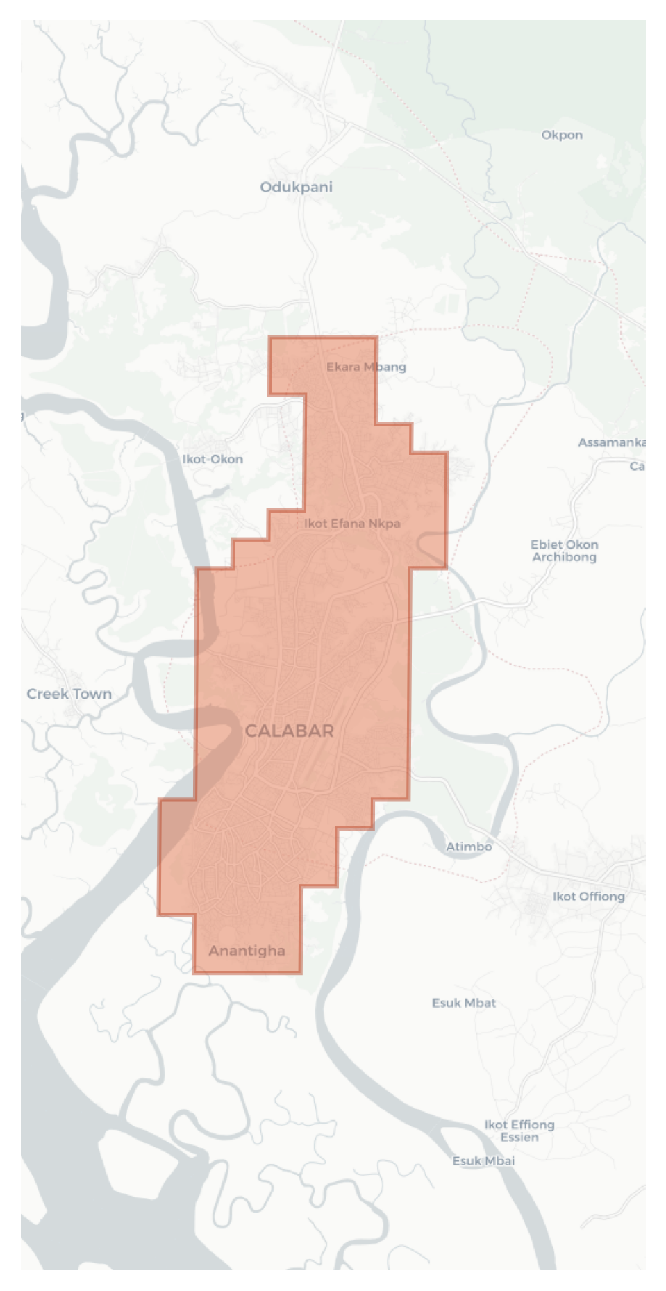 Calabar geographic map
