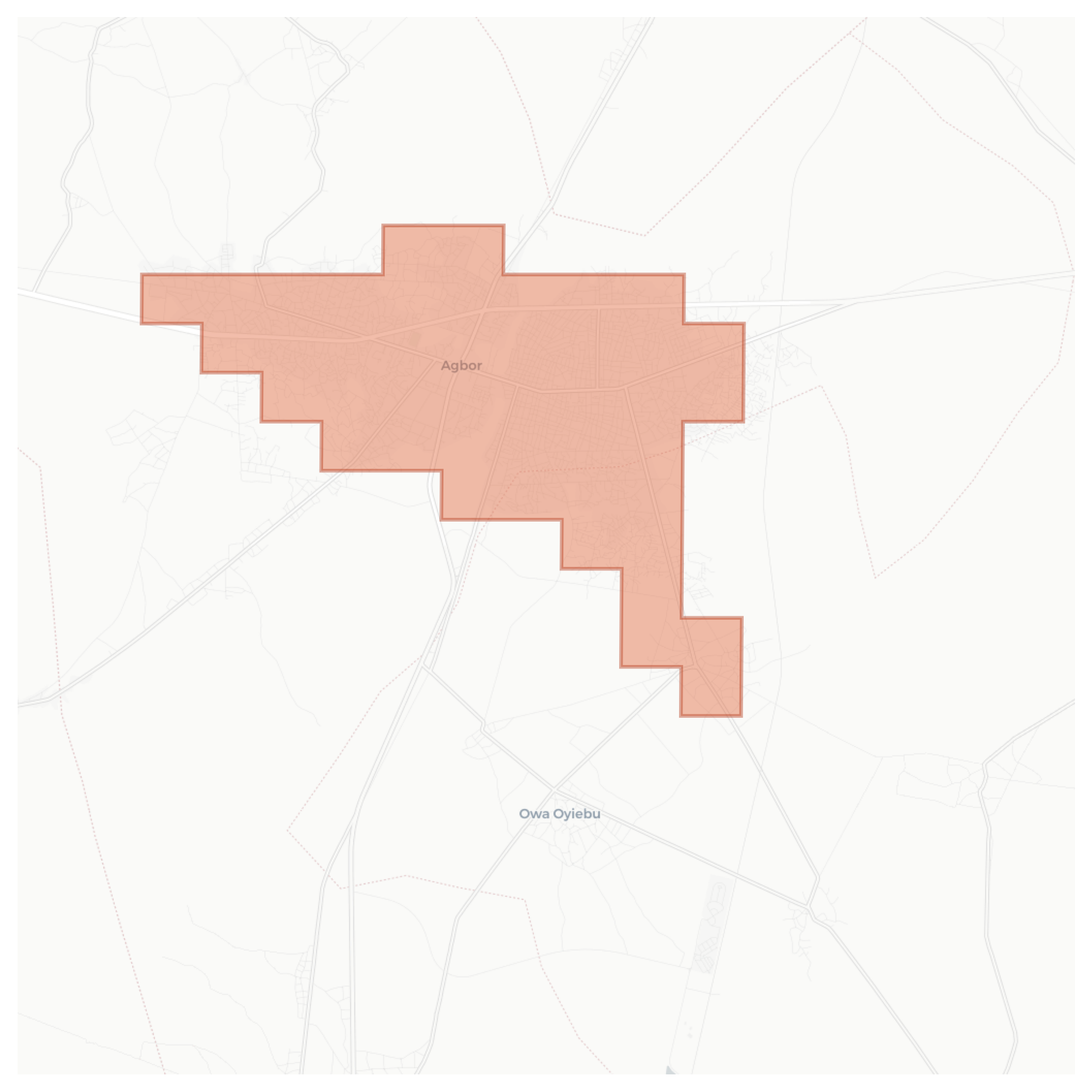 Agbor geographic map