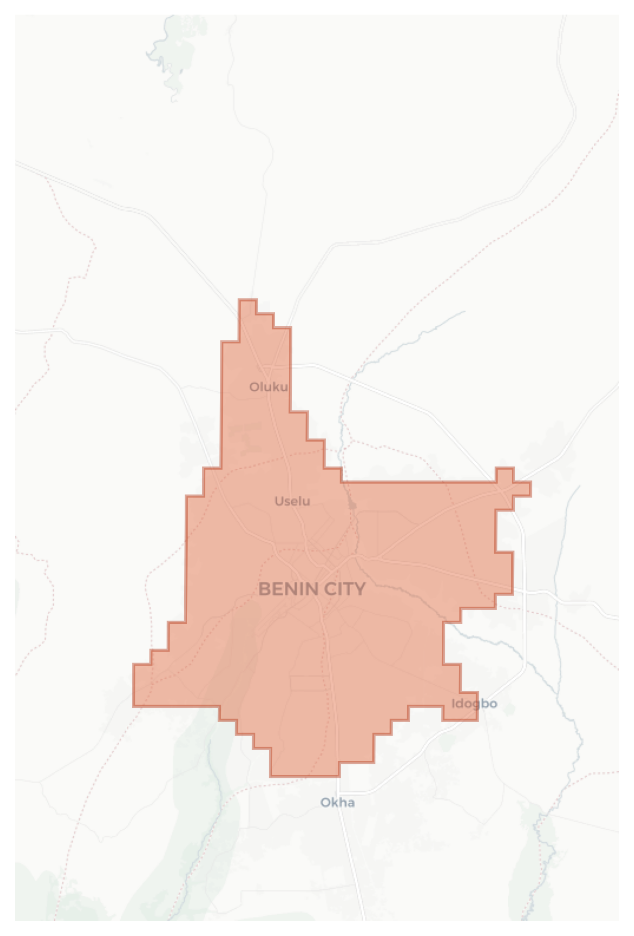 Benin City geographic map