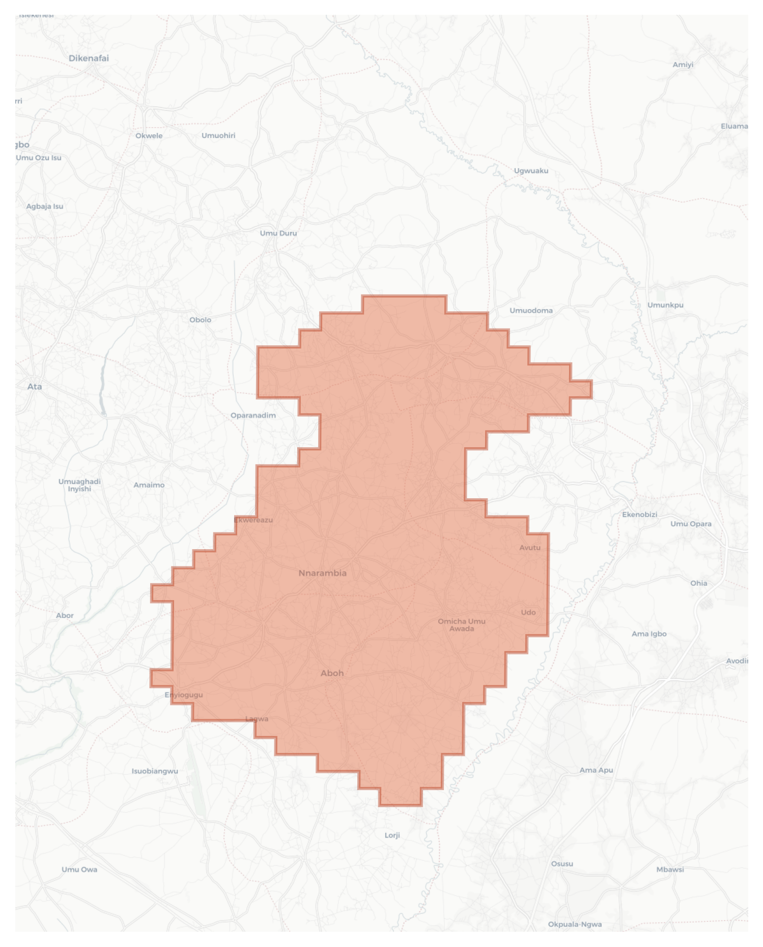 Aboh geographic map