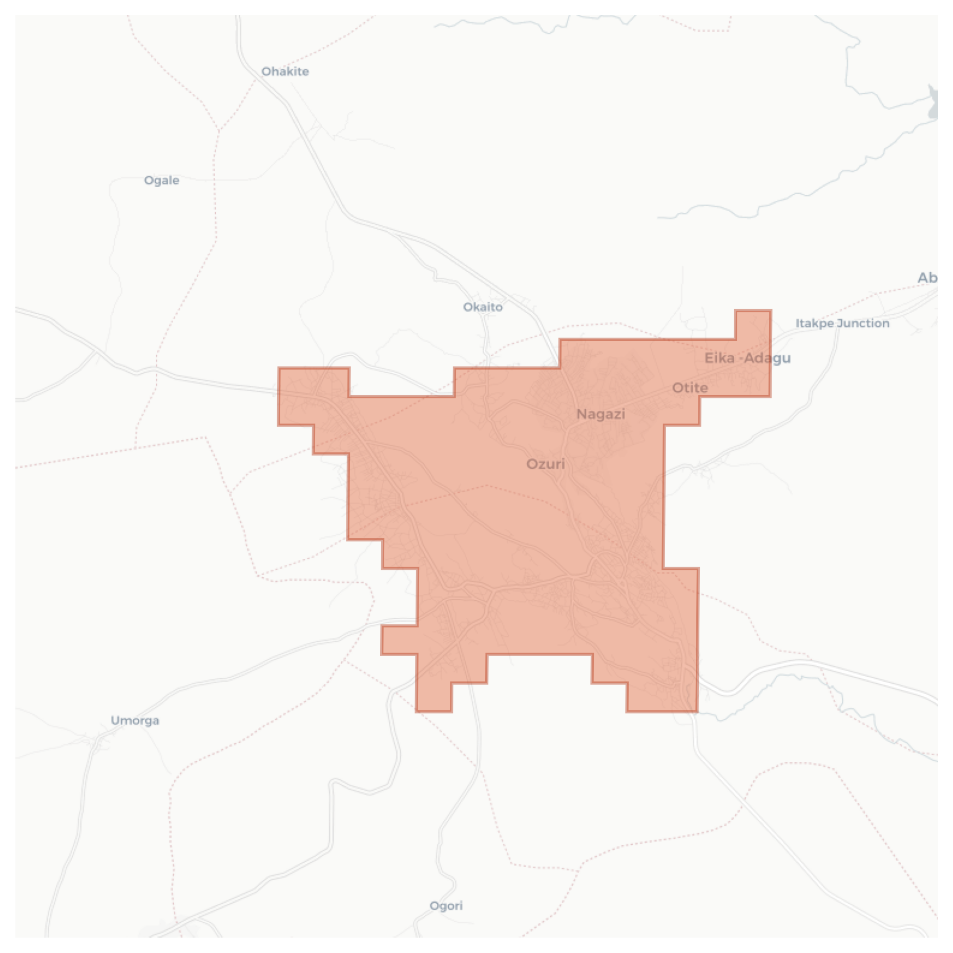Okene geographic map