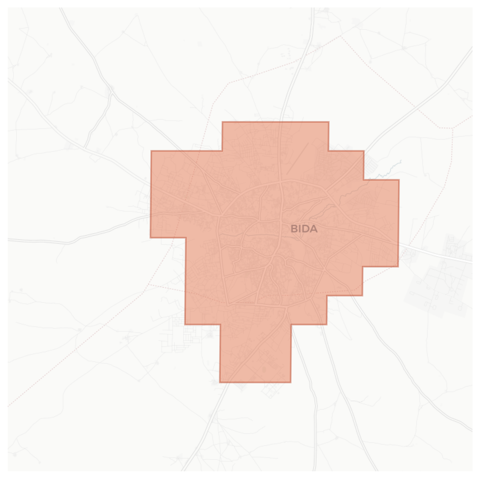 Bida geographic map