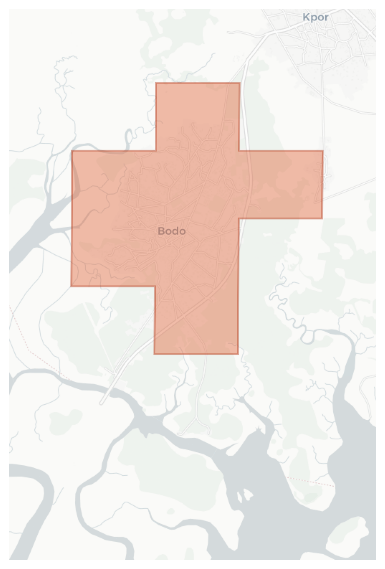 Bodo geographic map