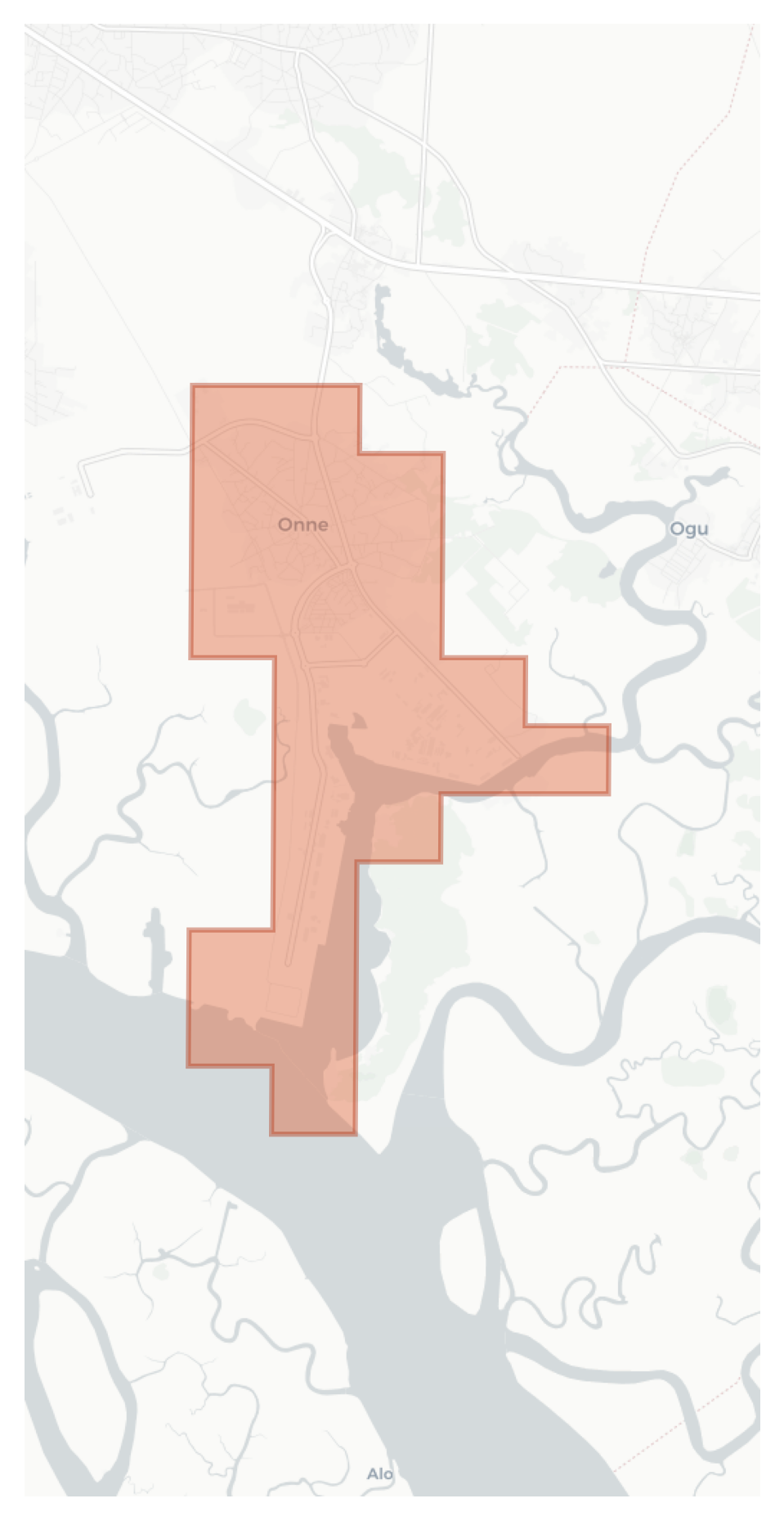 Onne geographic map