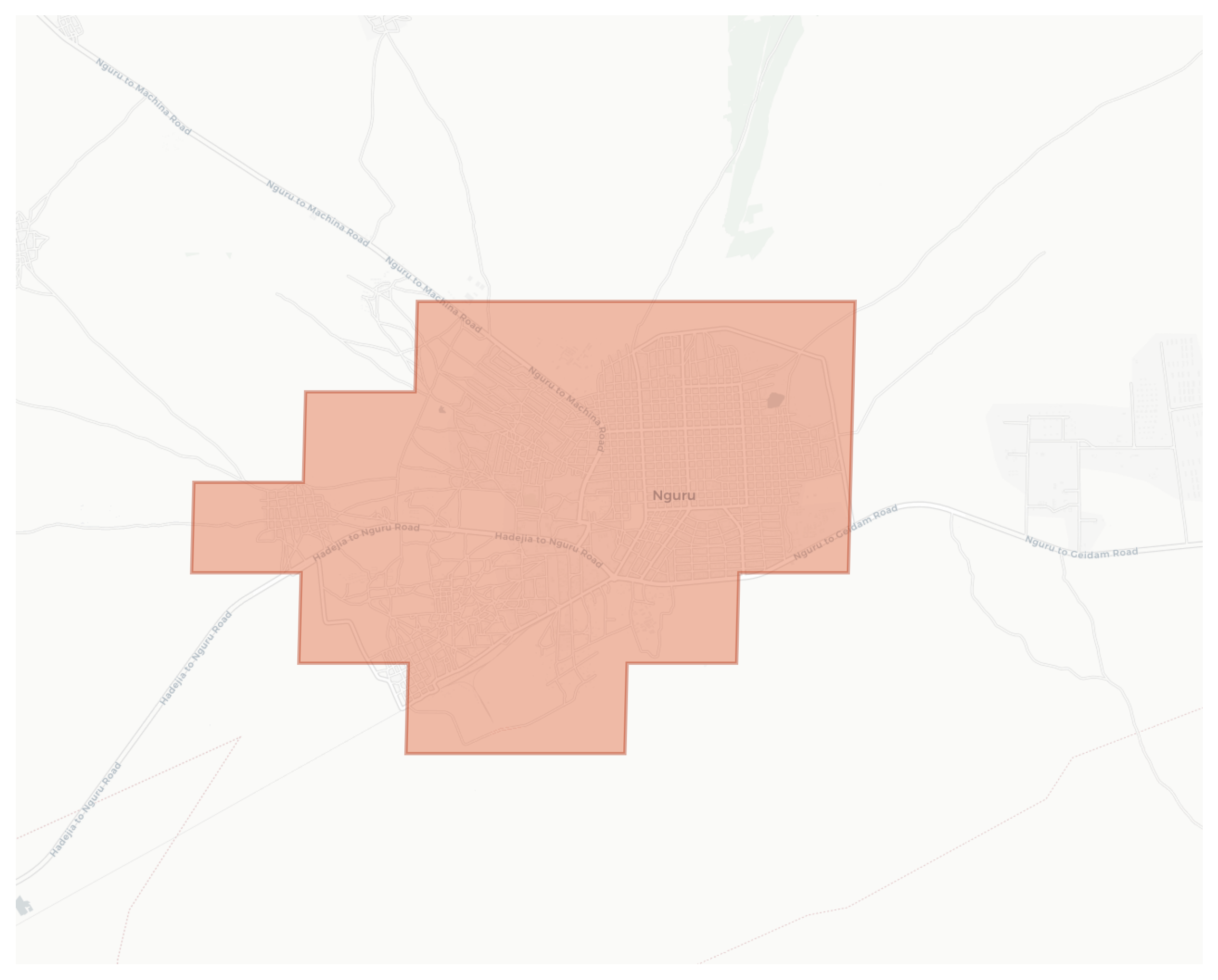 Nguru geographic map