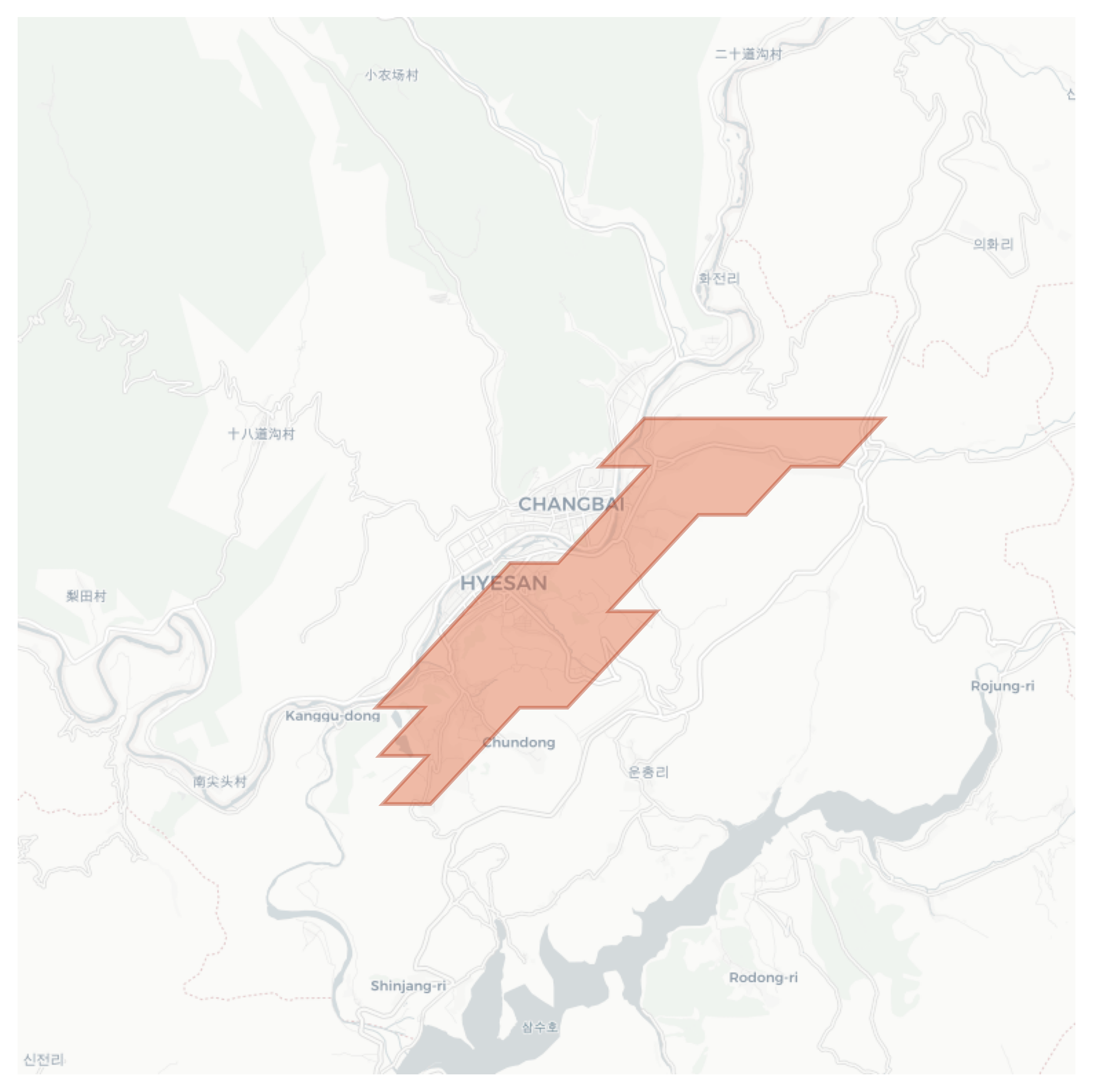 Hyesan geographic map