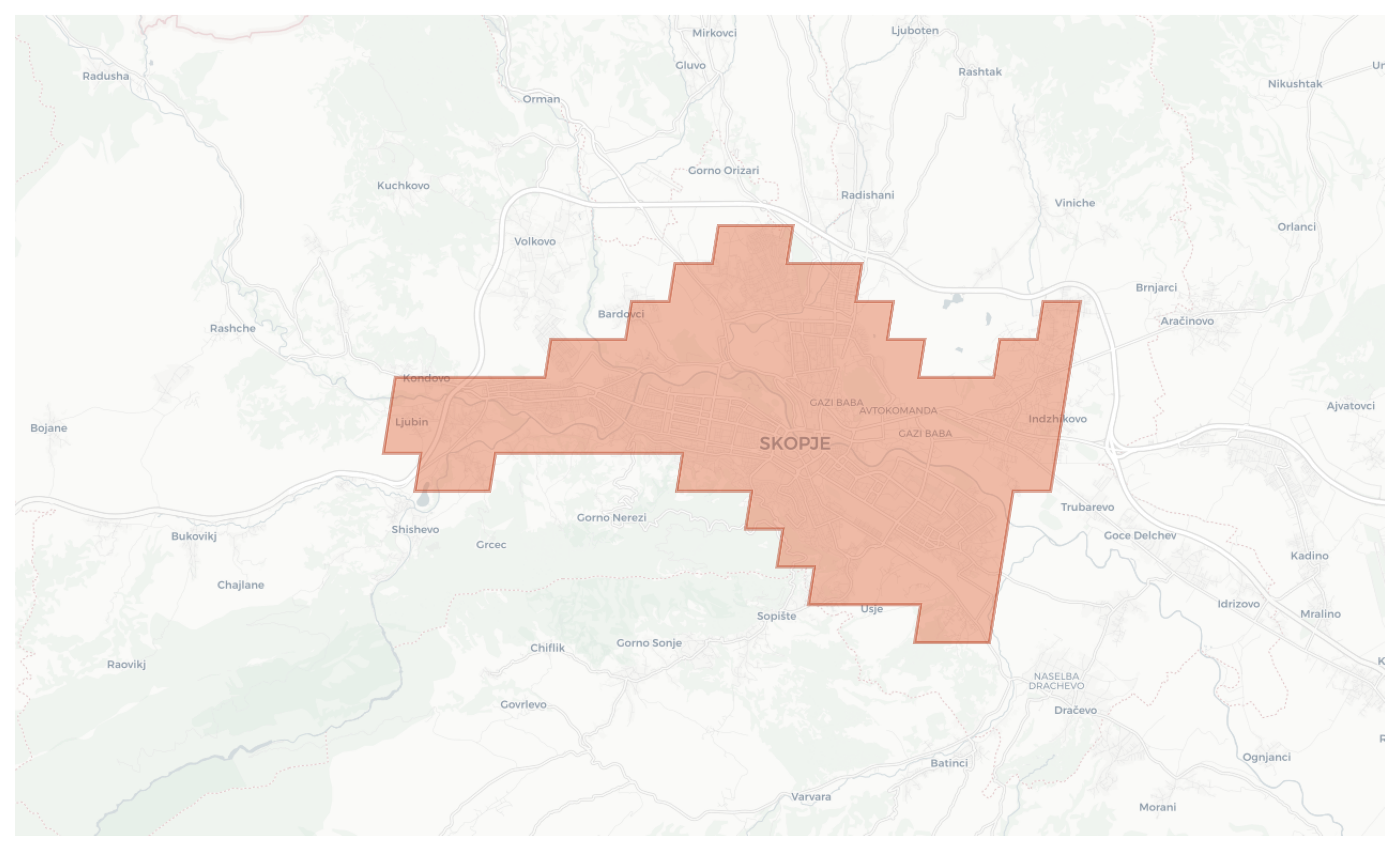 Skopje geographic map