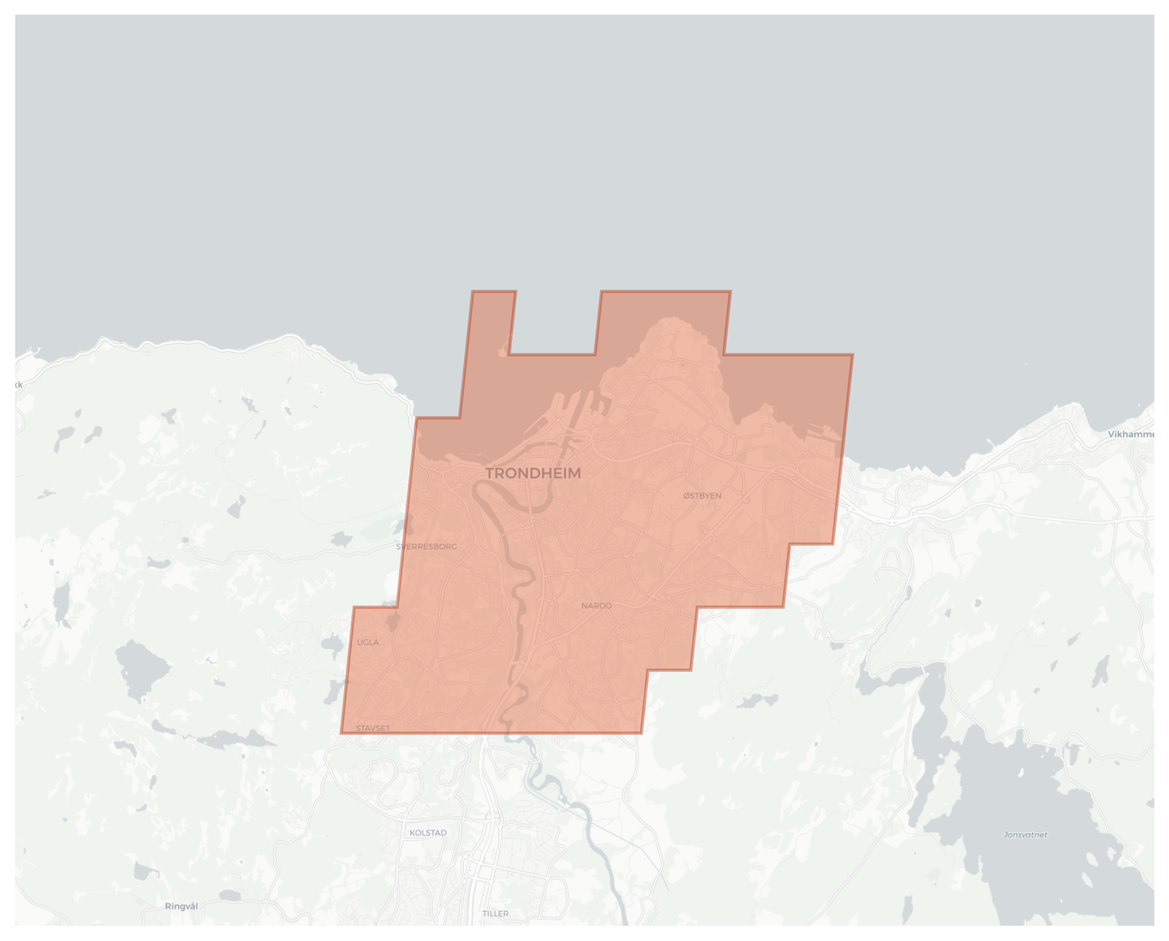 Trondheim geographic map
