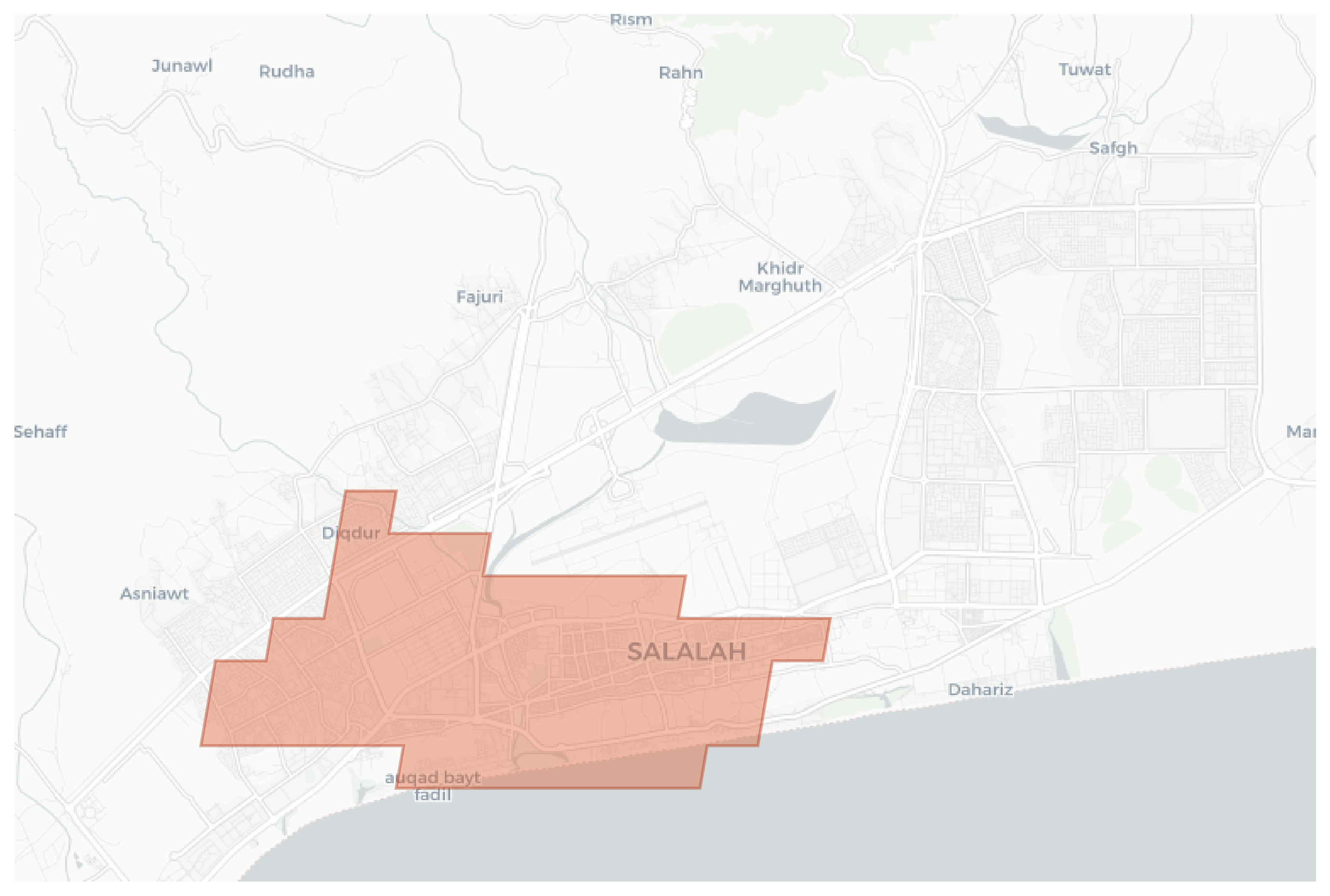 Salalah geographic map