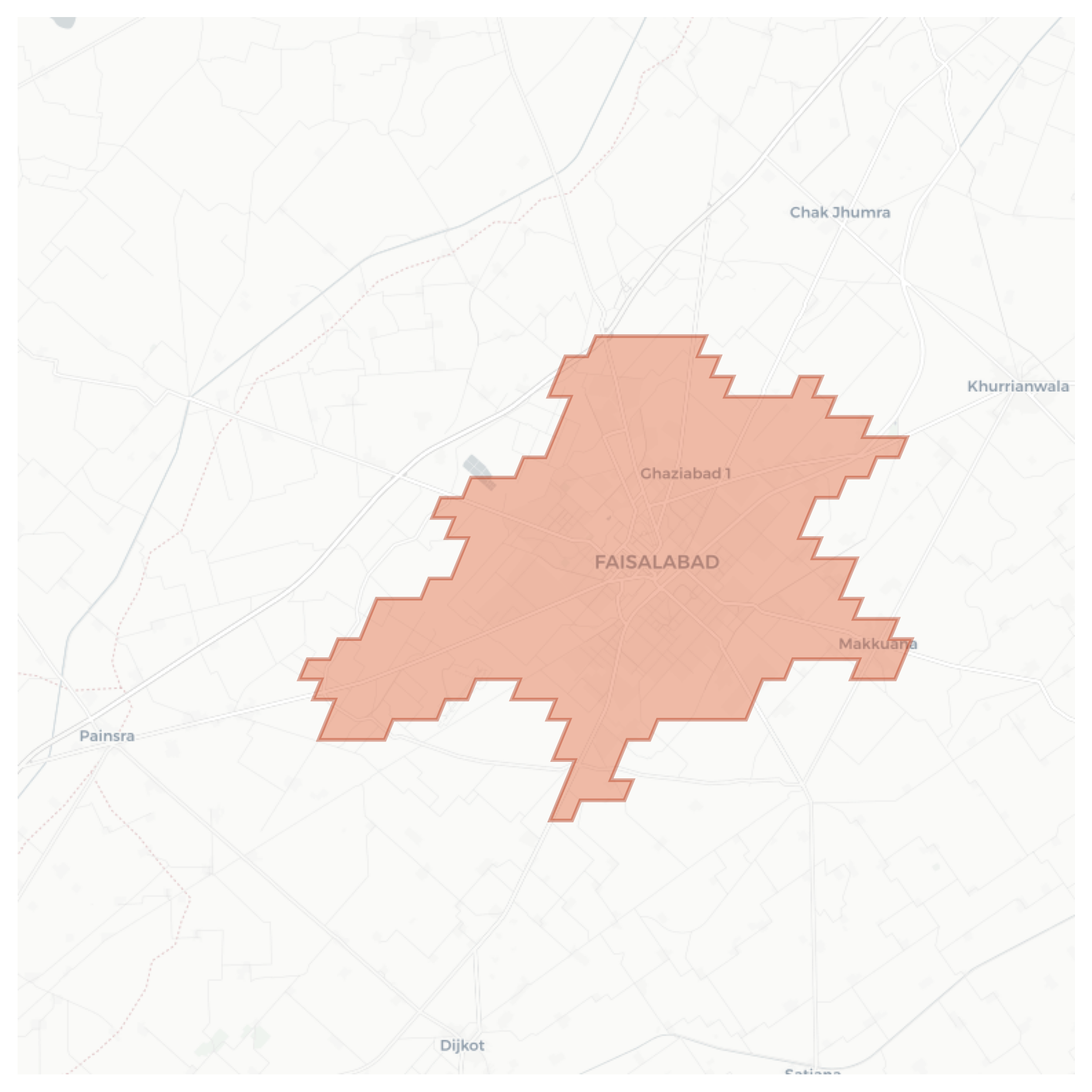 Faisalabad geographic map