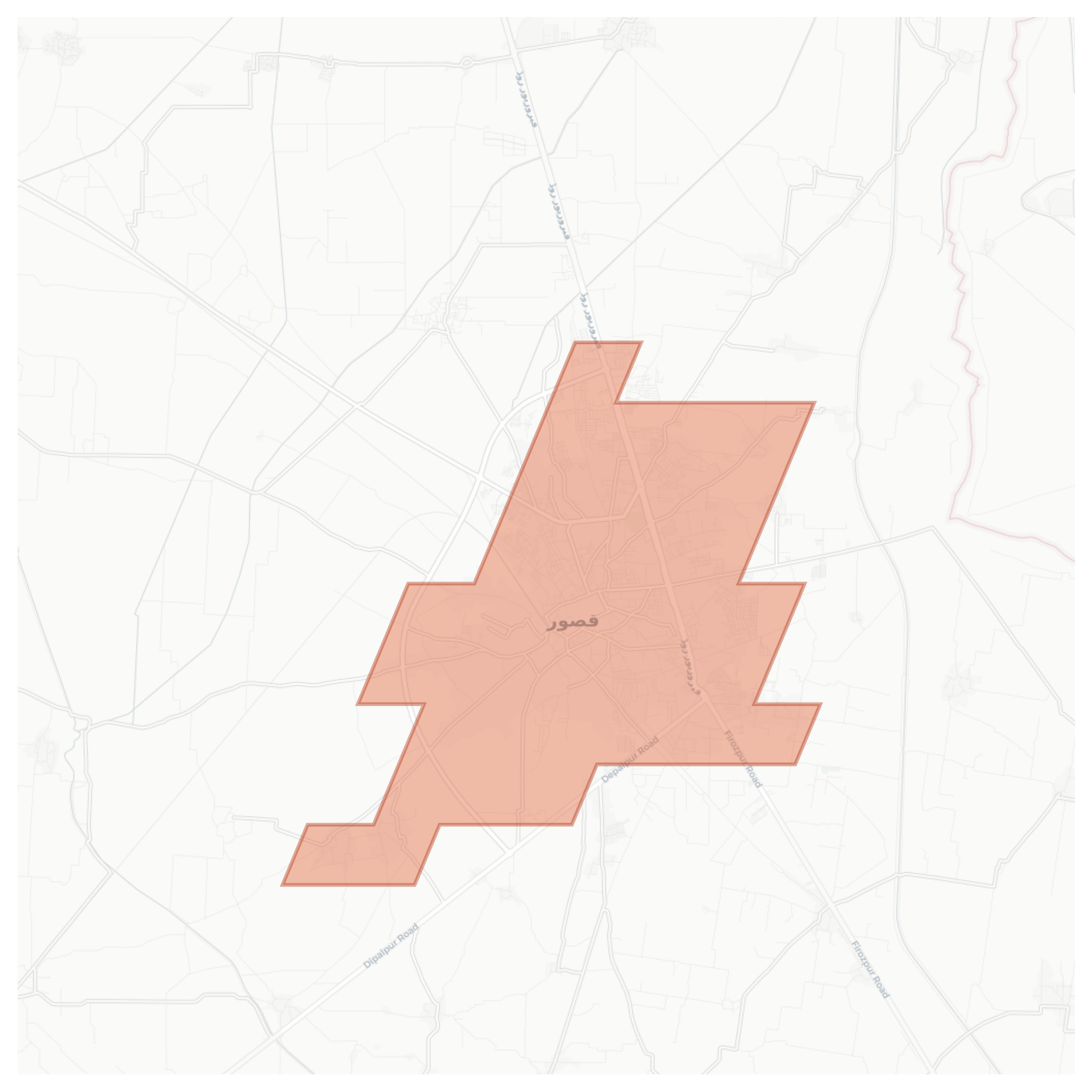 Kasur geographic map