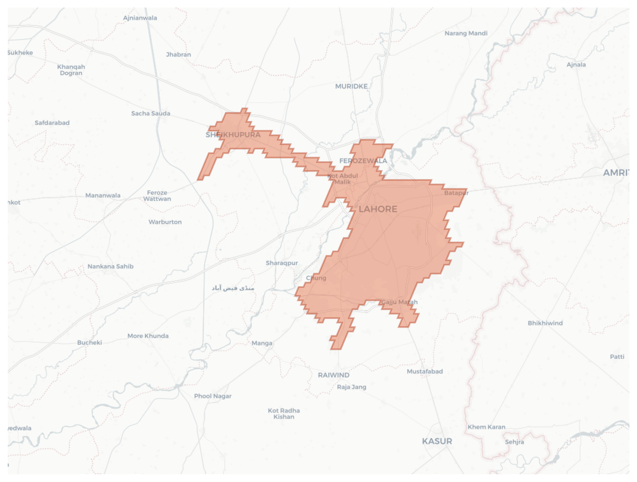 Lahore geographic map