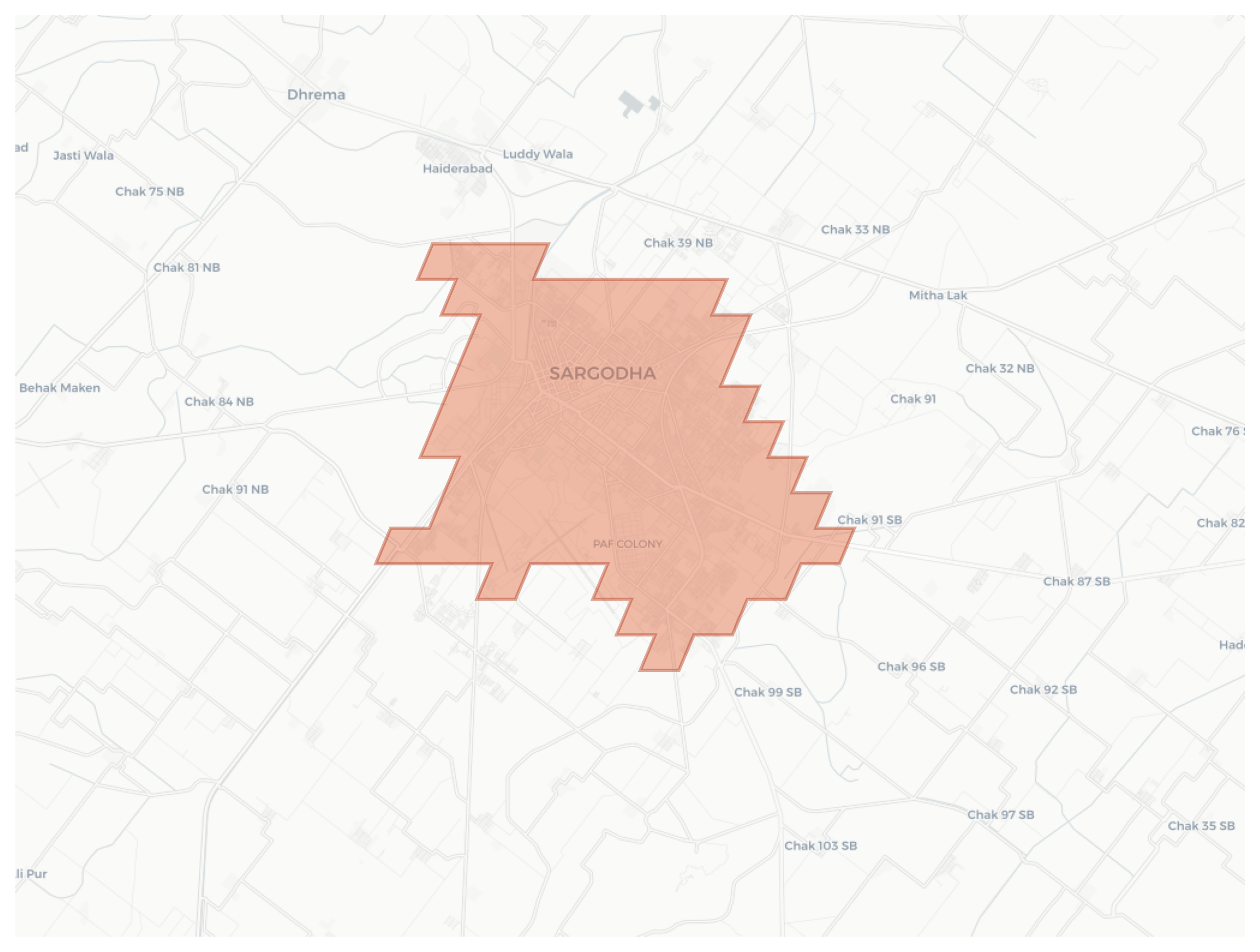 Sargodha geographic map