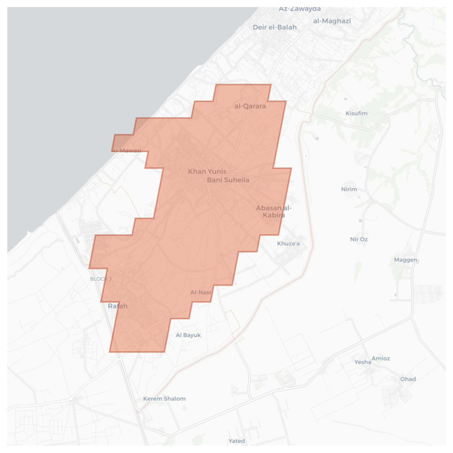 Khan Yunis geographic map