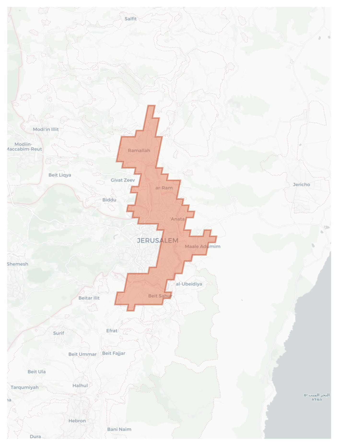Ramallah geographic map