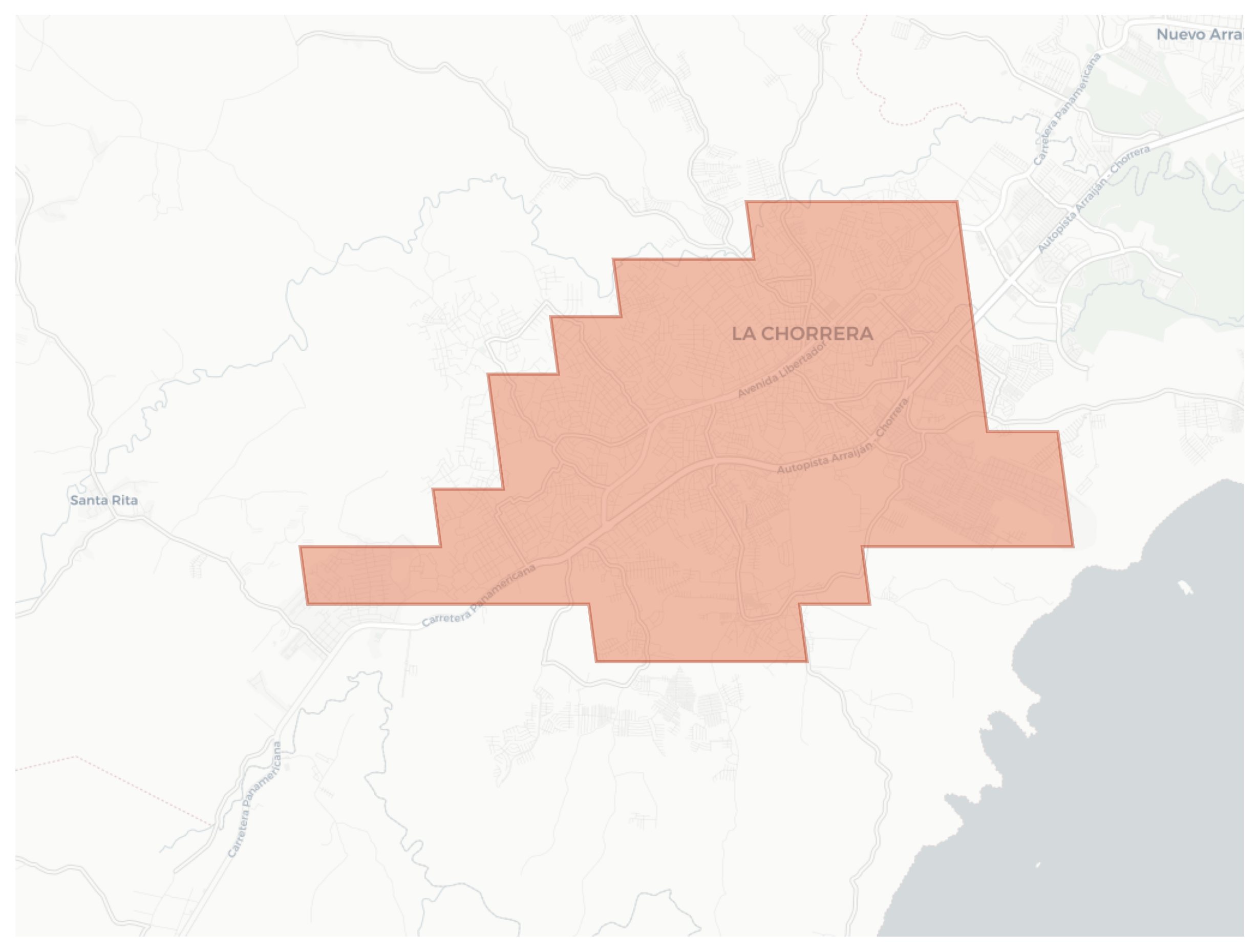 La Chorrera geographic map