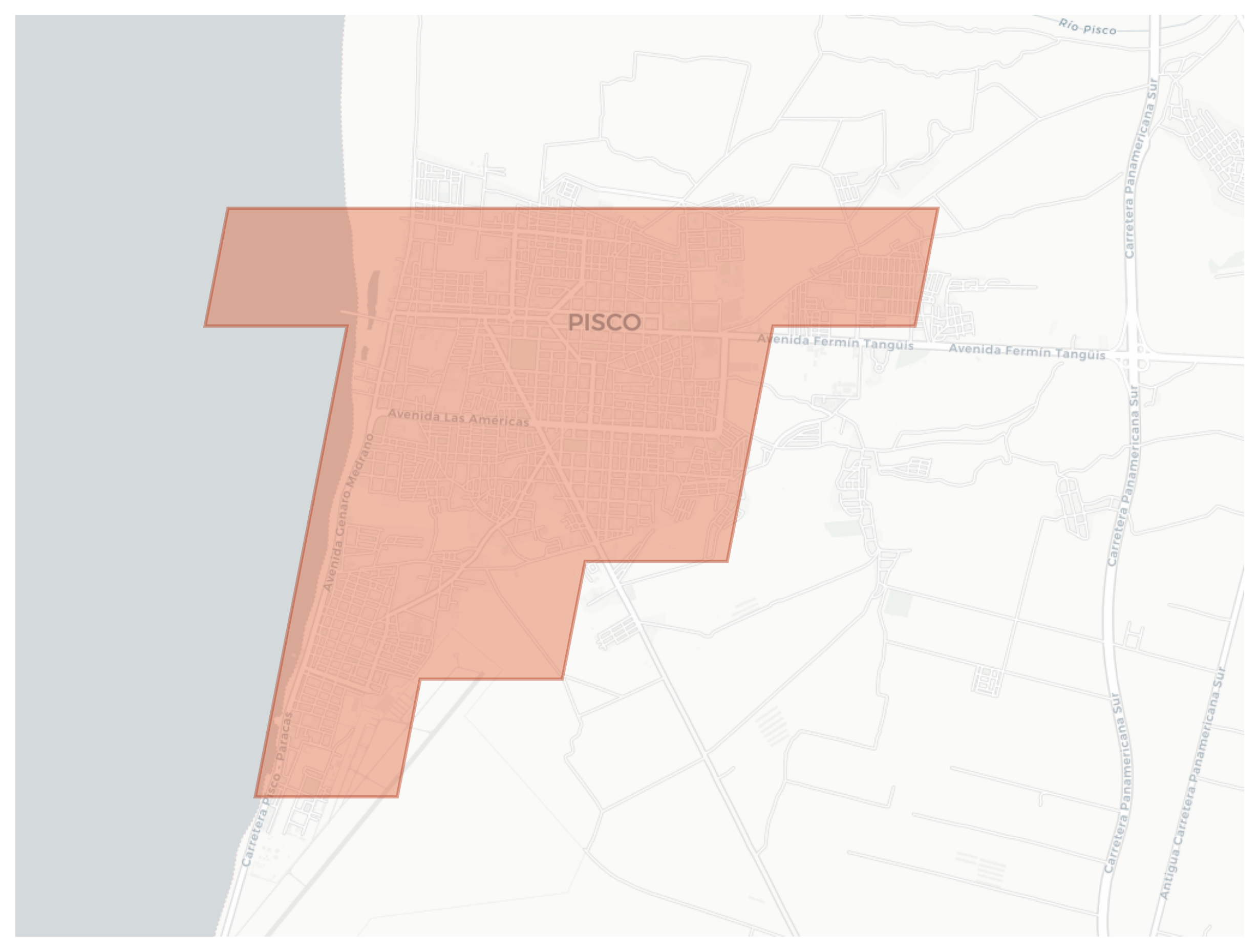Pisco geographic map