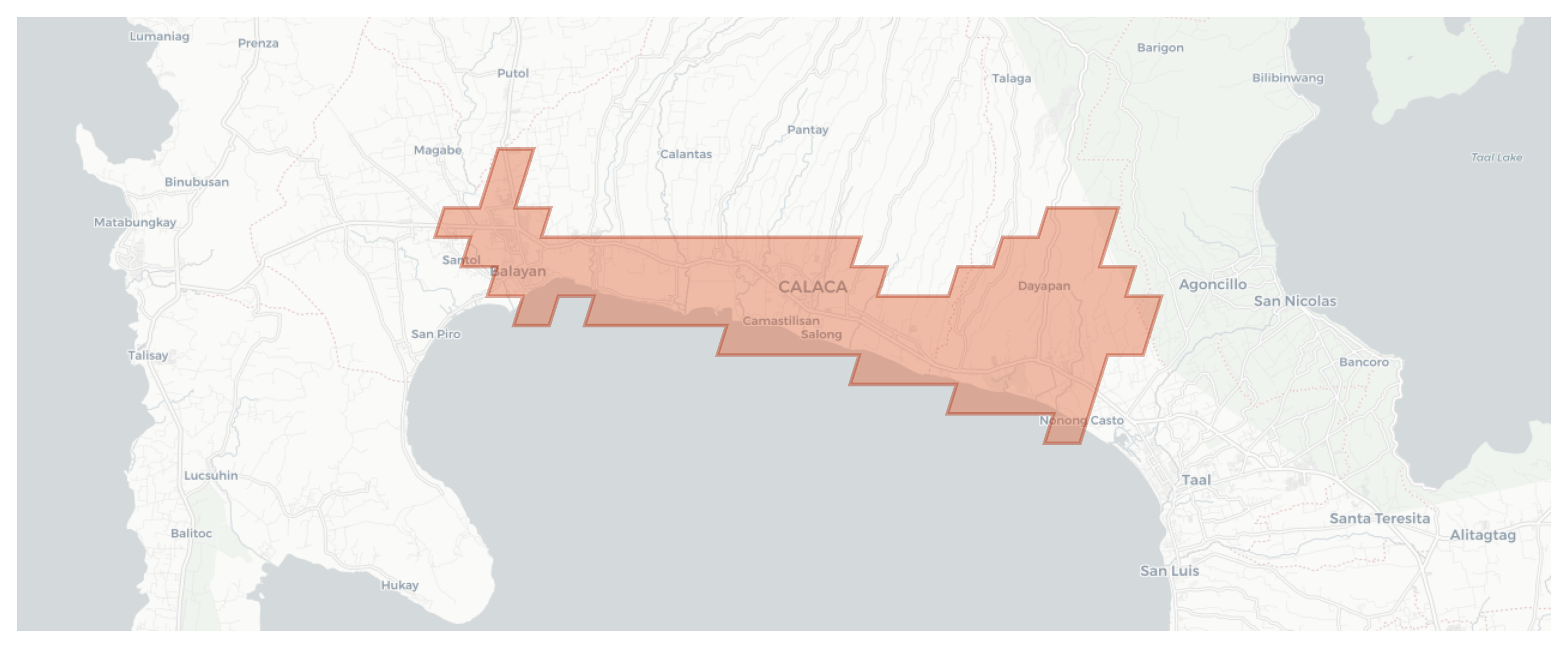 Calaca geographic map