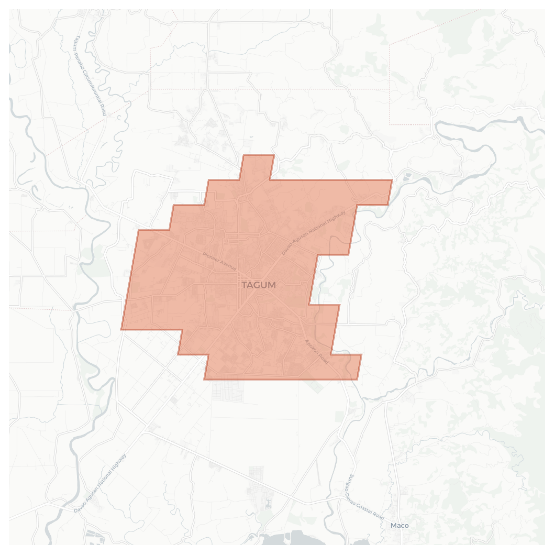 Tagum geographic map