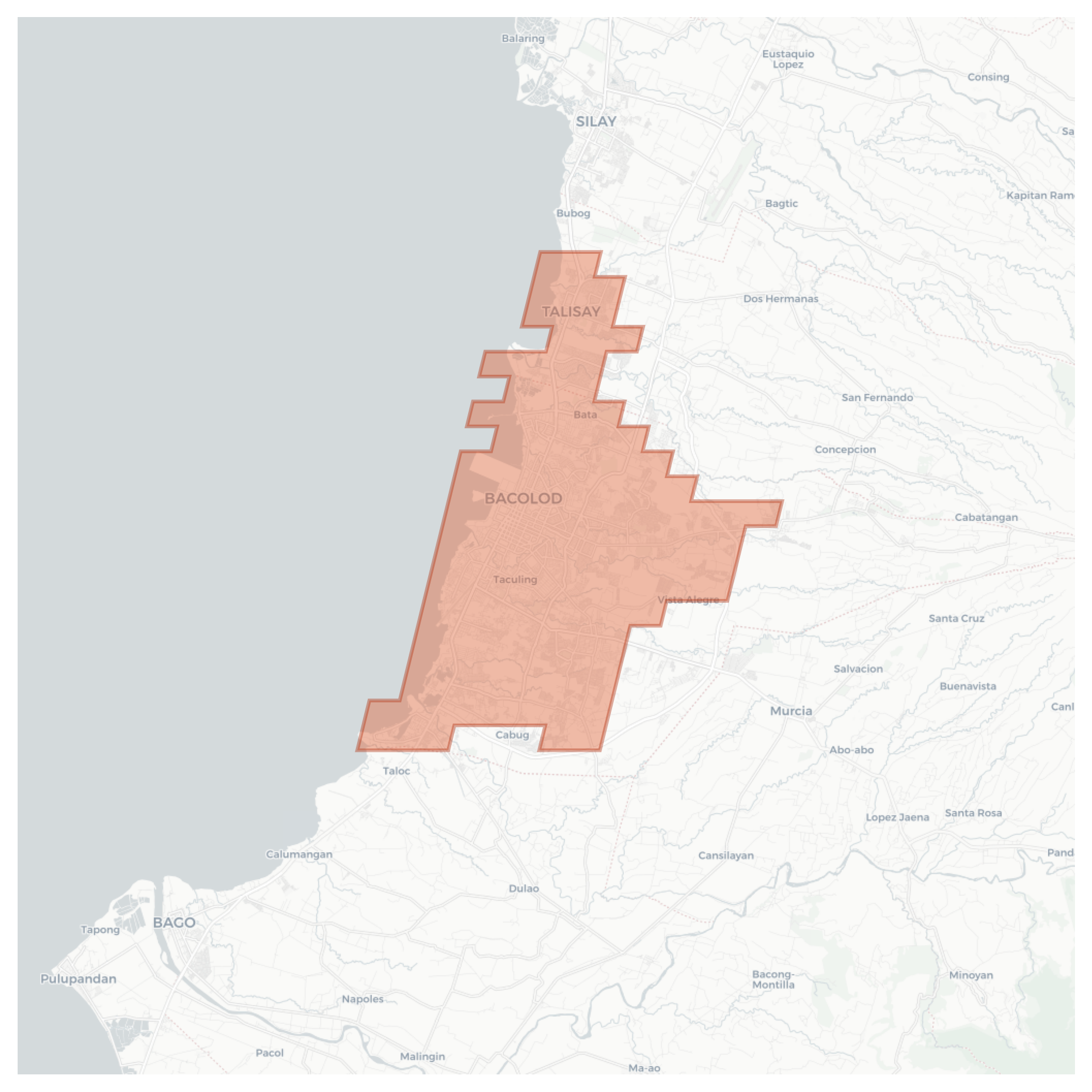 Bacolod geographic map