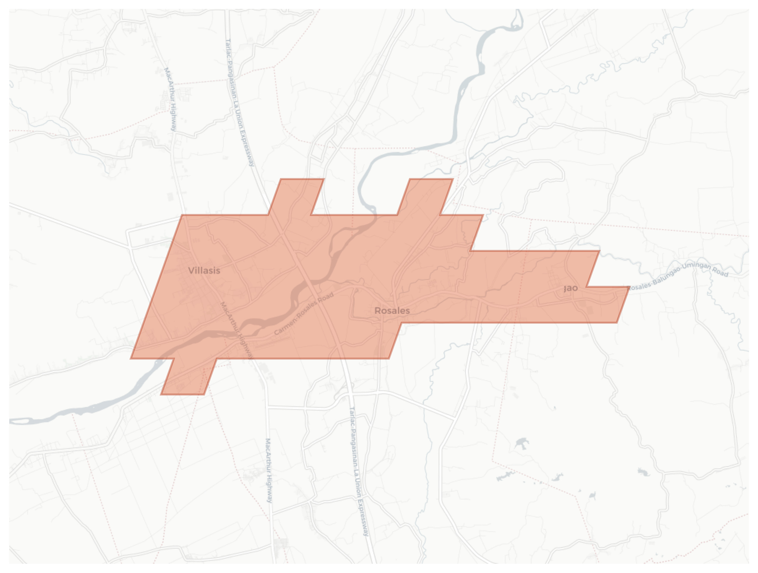 Rosales geographic map