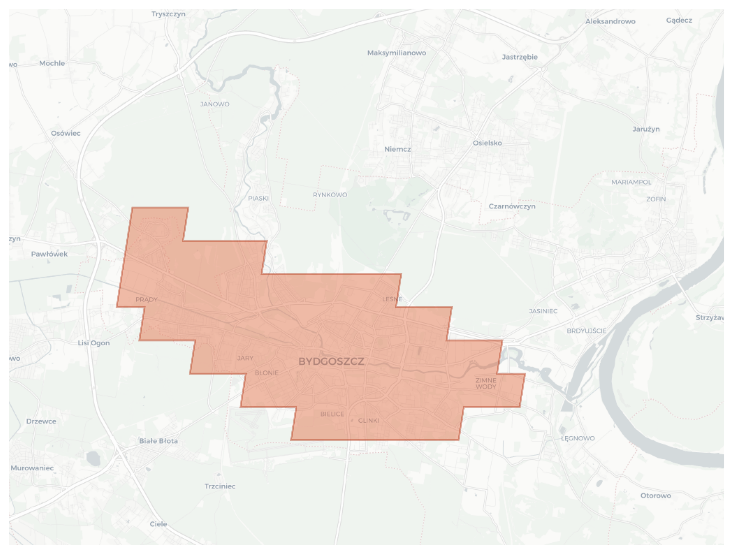 Bydgoszcz geographic map