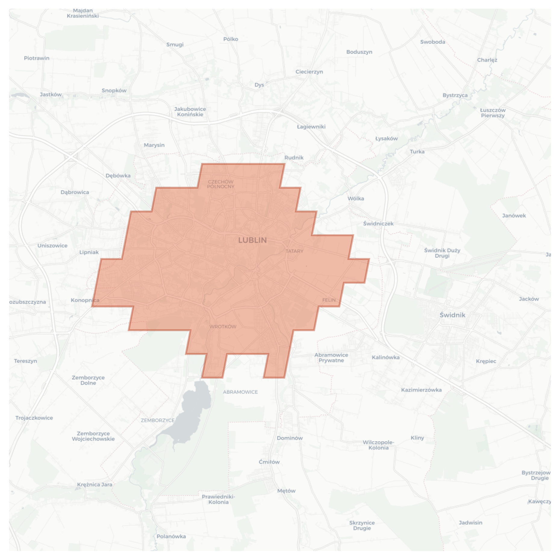 Lublin geographic map