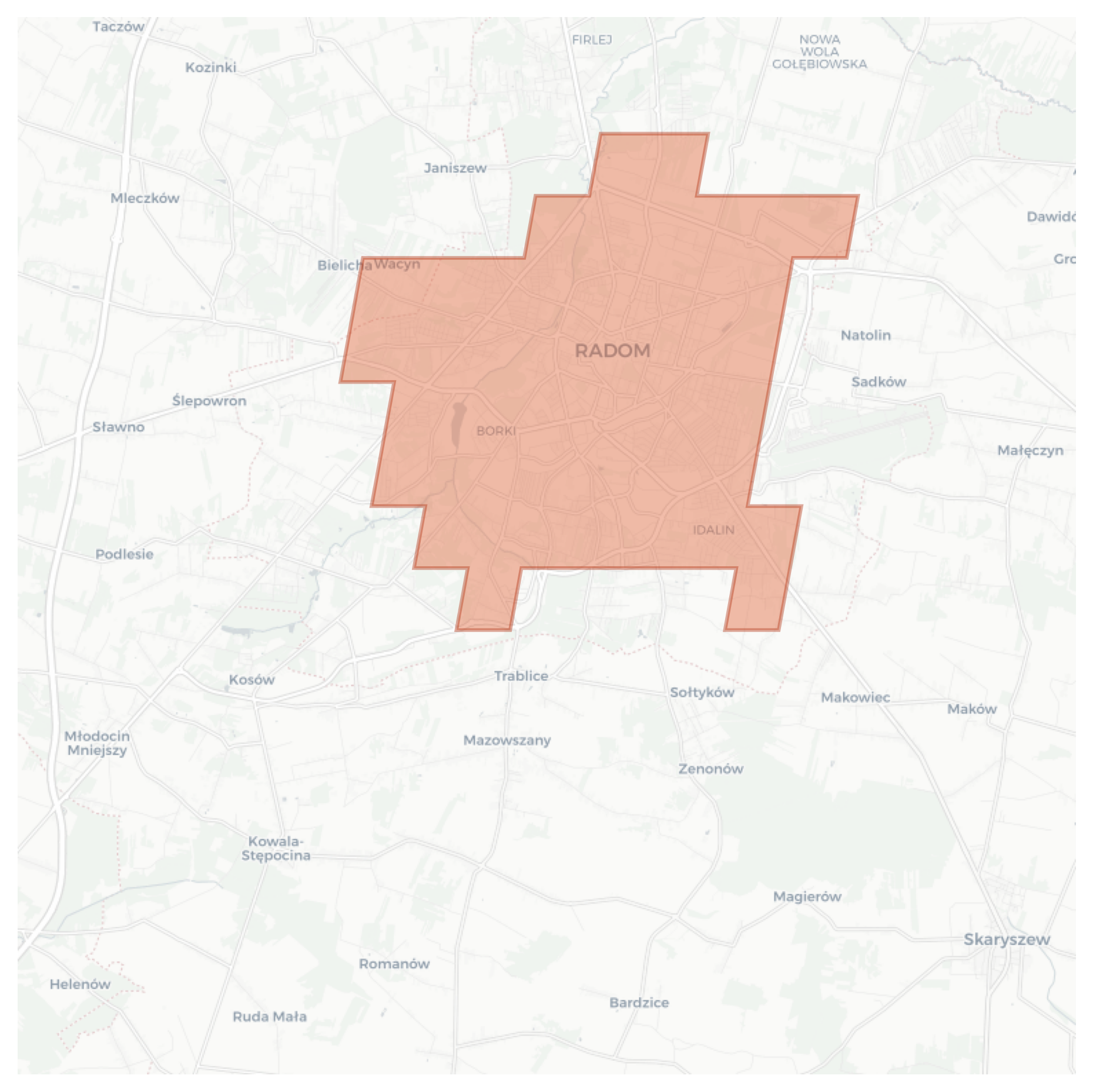 Radom geographic map