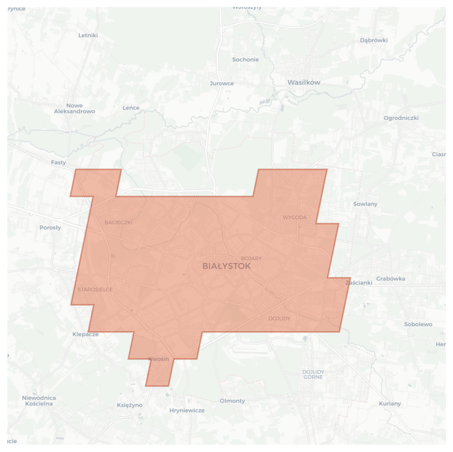 Białystok geographic map