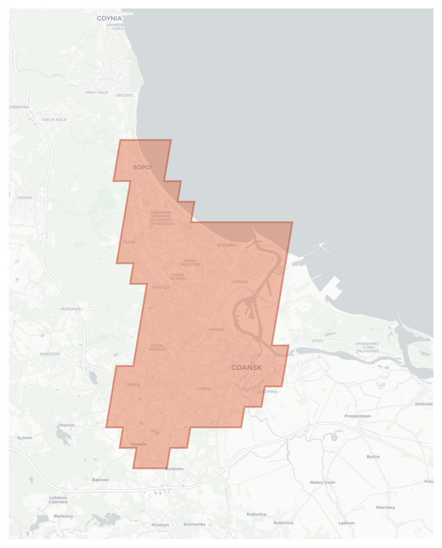 Gdansk geographic map