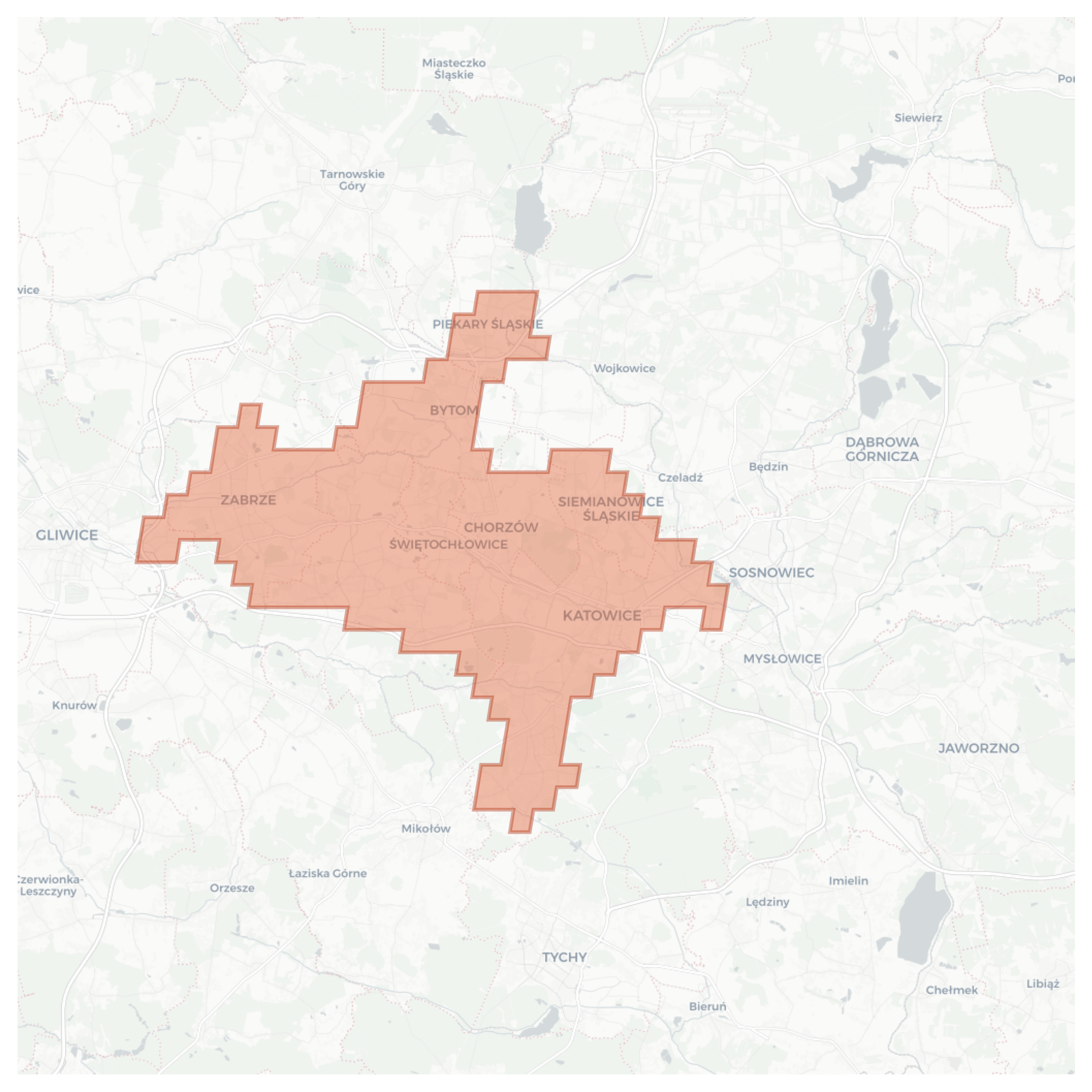 Katowice geographic map