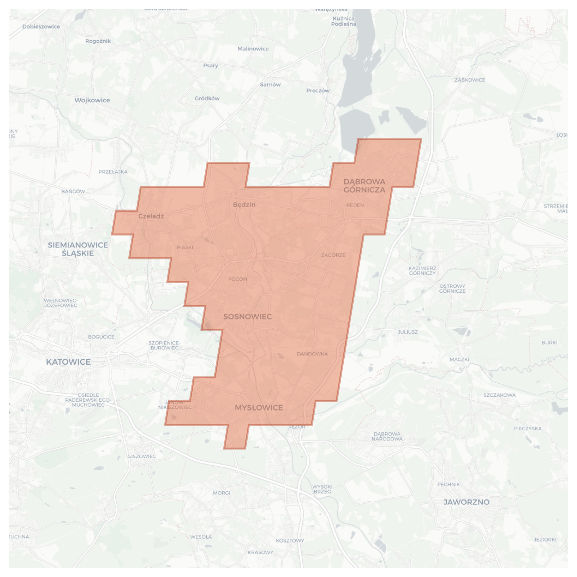 Sosnowiec geographic map