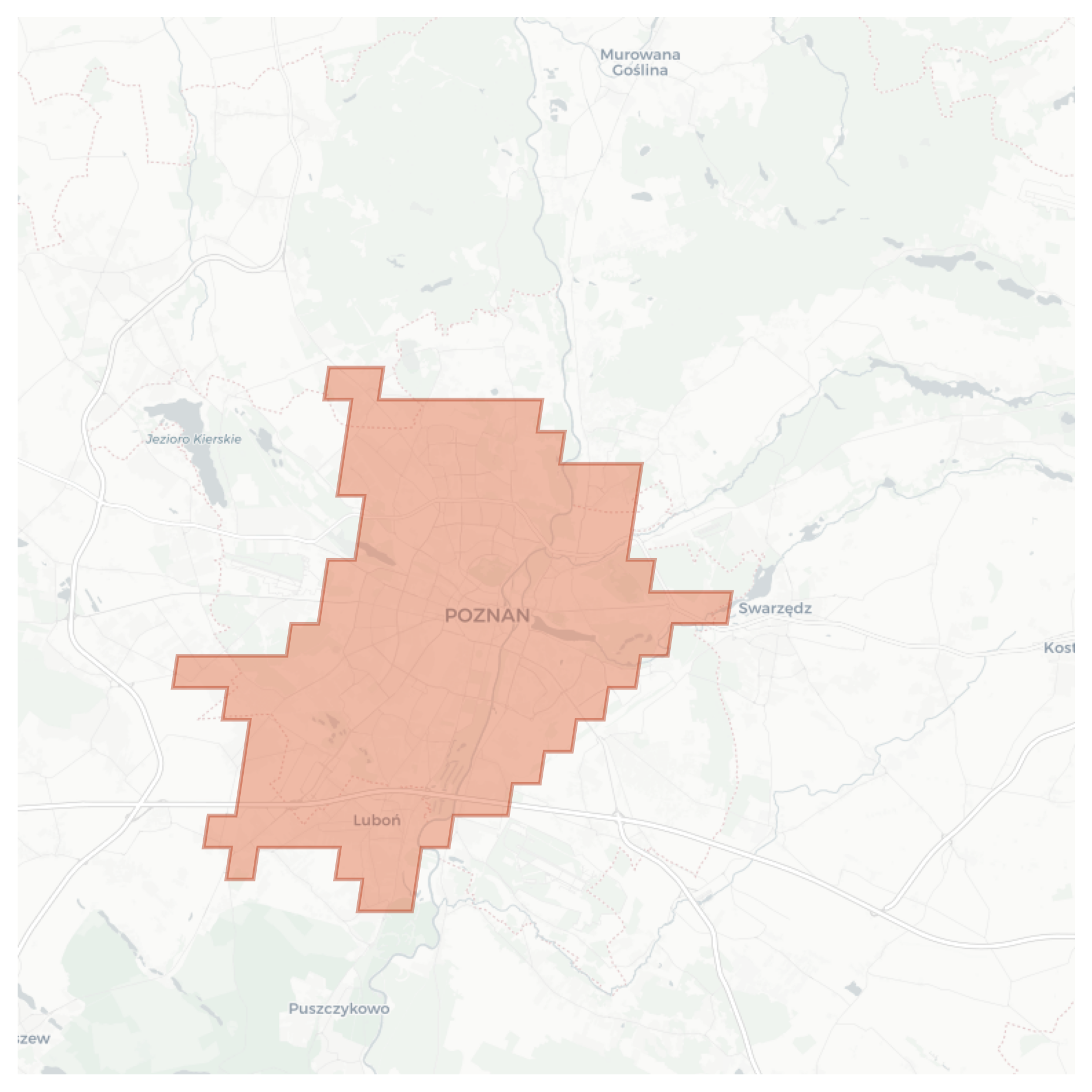 Poznan geographic map