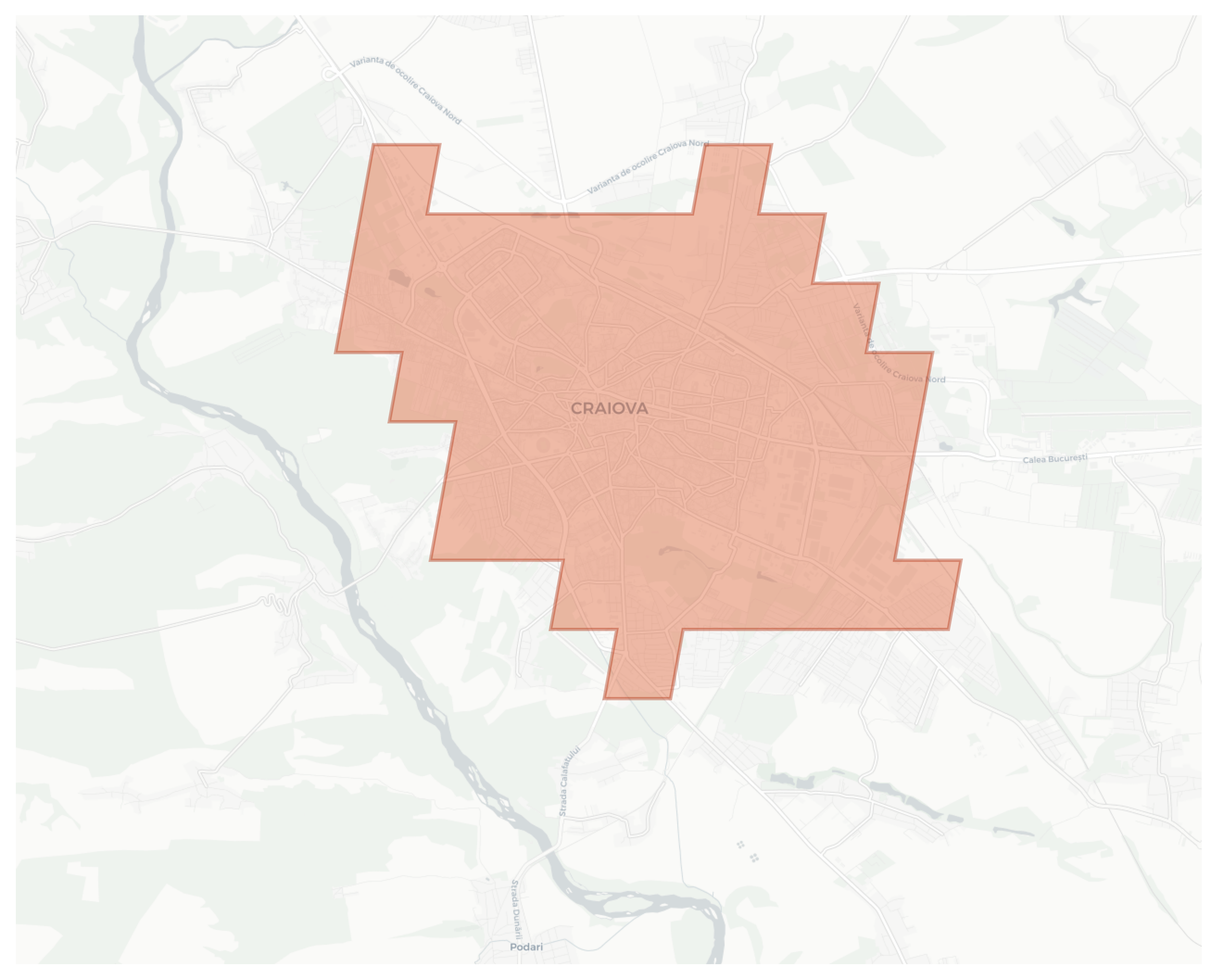 Craiova geographic map
