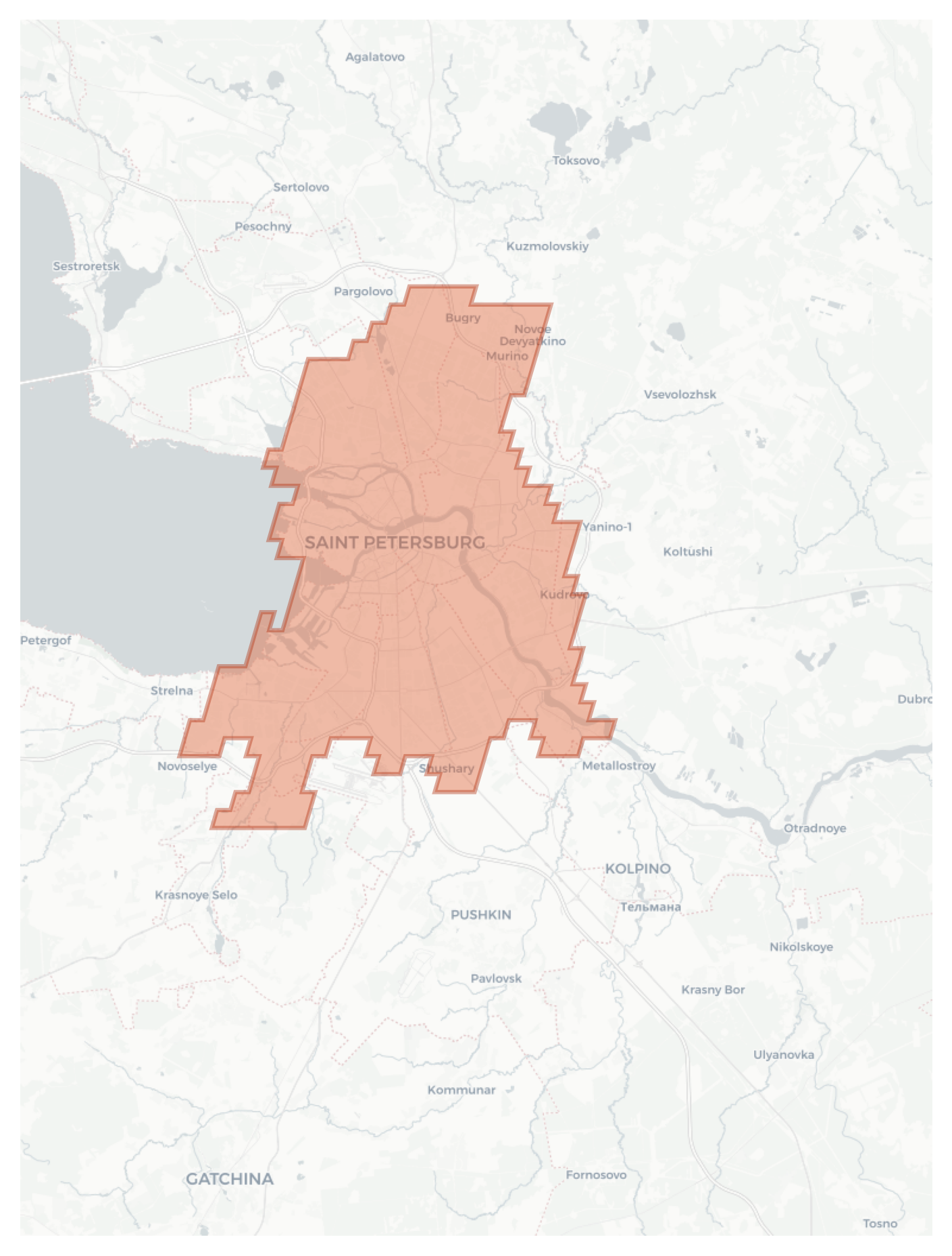 Saint Petersburg geographic map