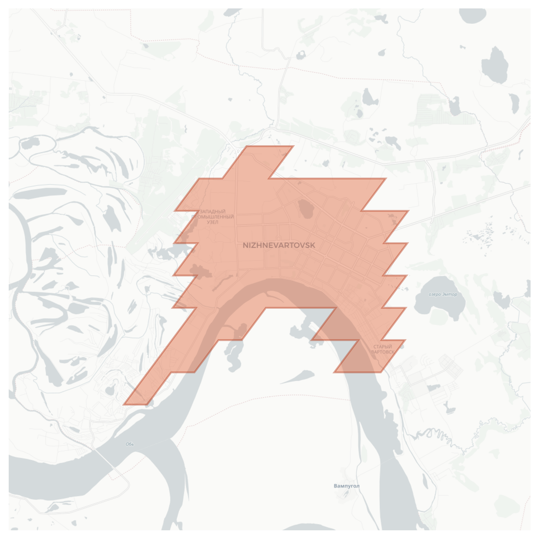 Nizhnevartovsk geographic map