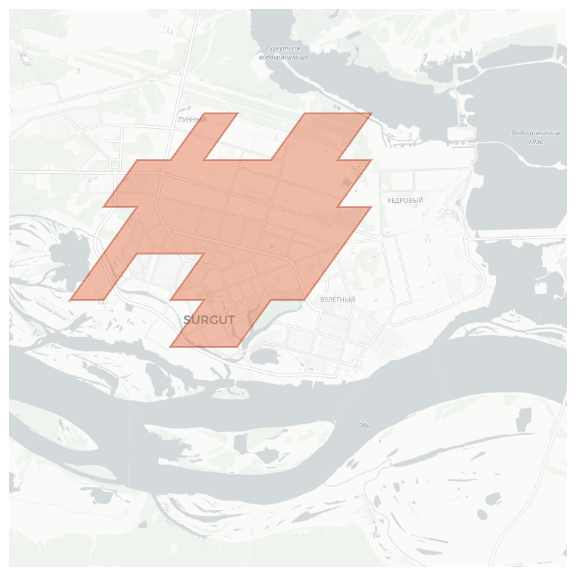 Surgut geographic map