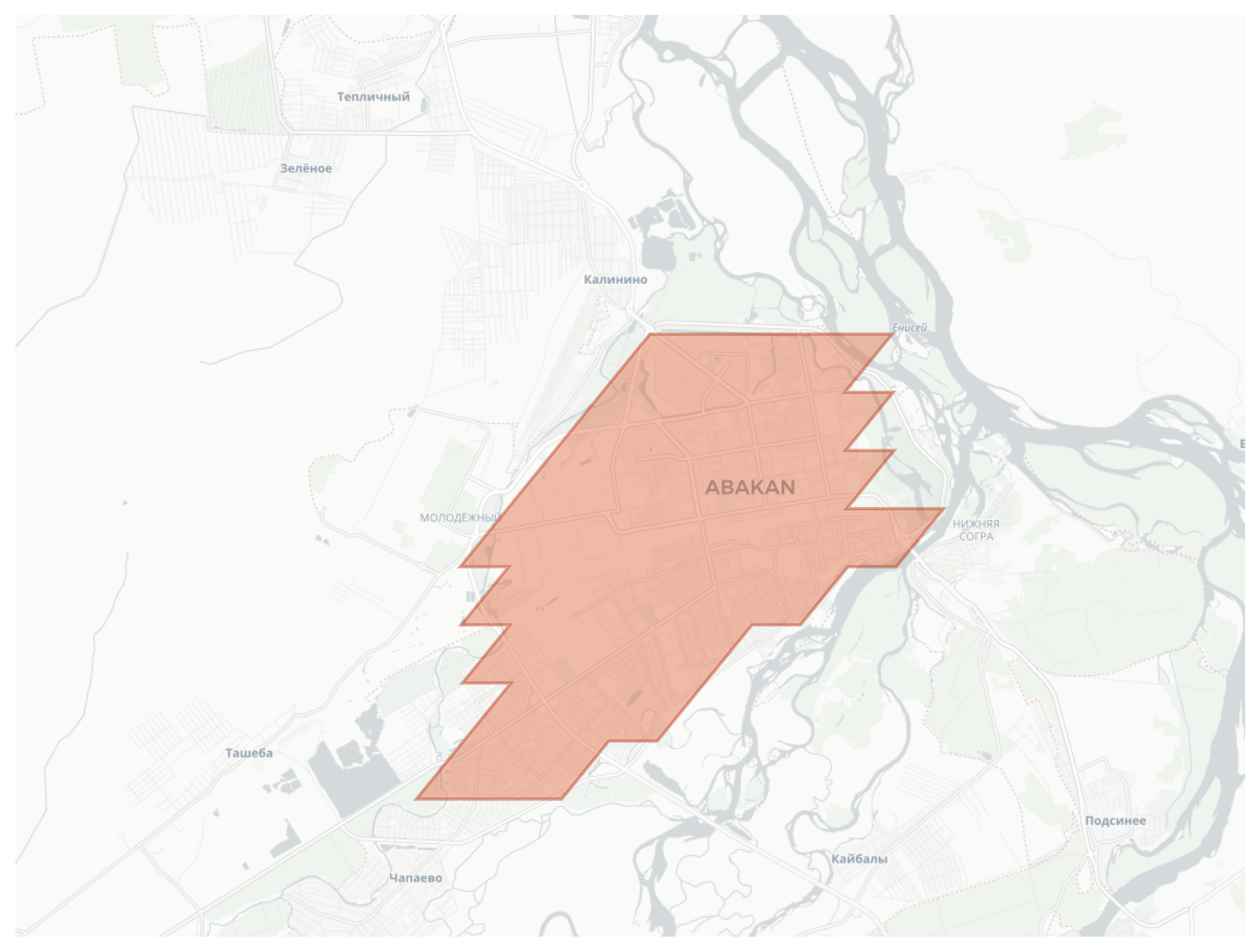 Abakan geographic map