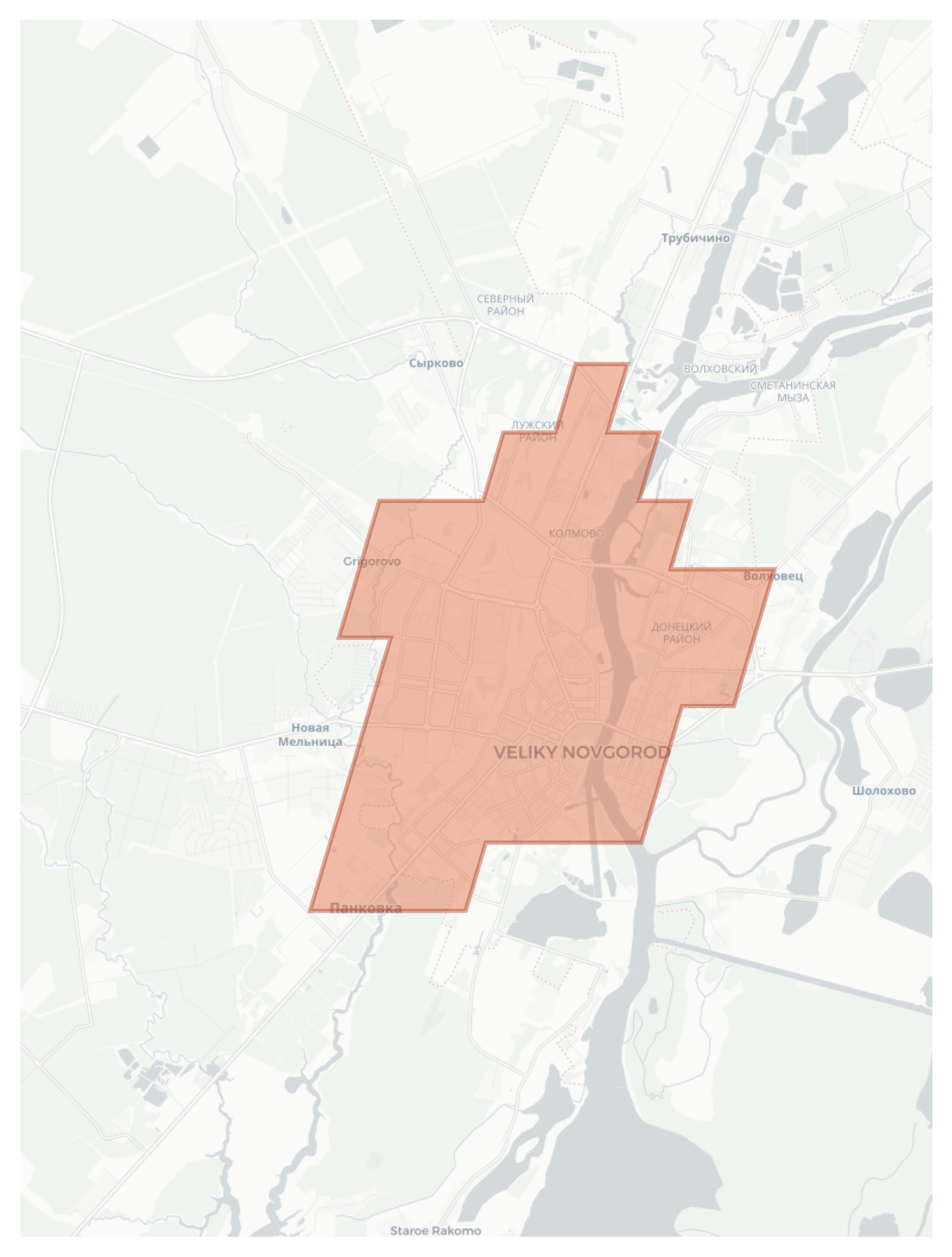 Veliky Novgorod geographic map