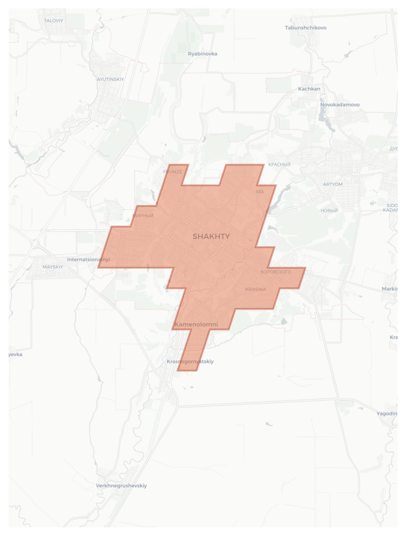 Shakhty geographic map