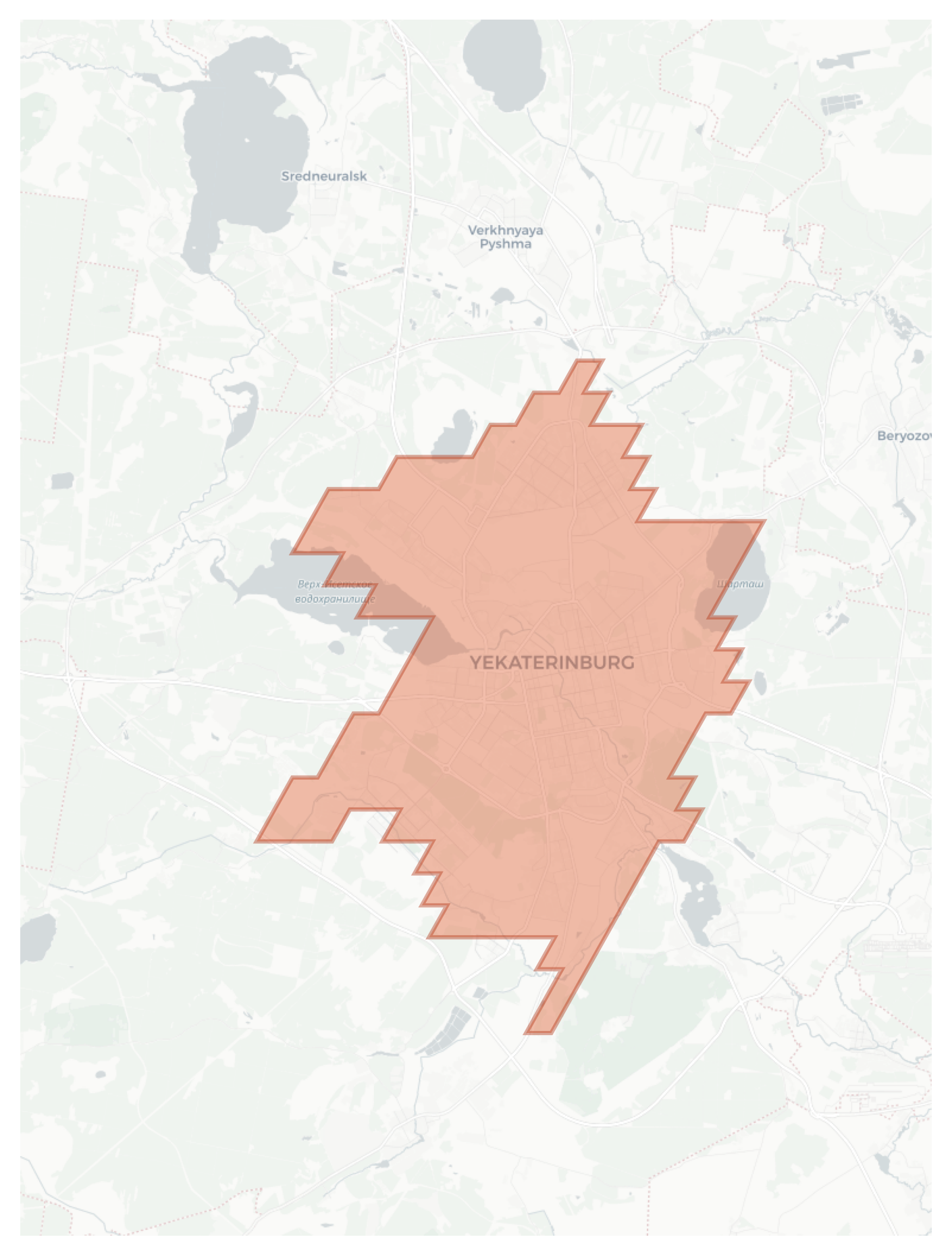 Yekaterinburg geographic map