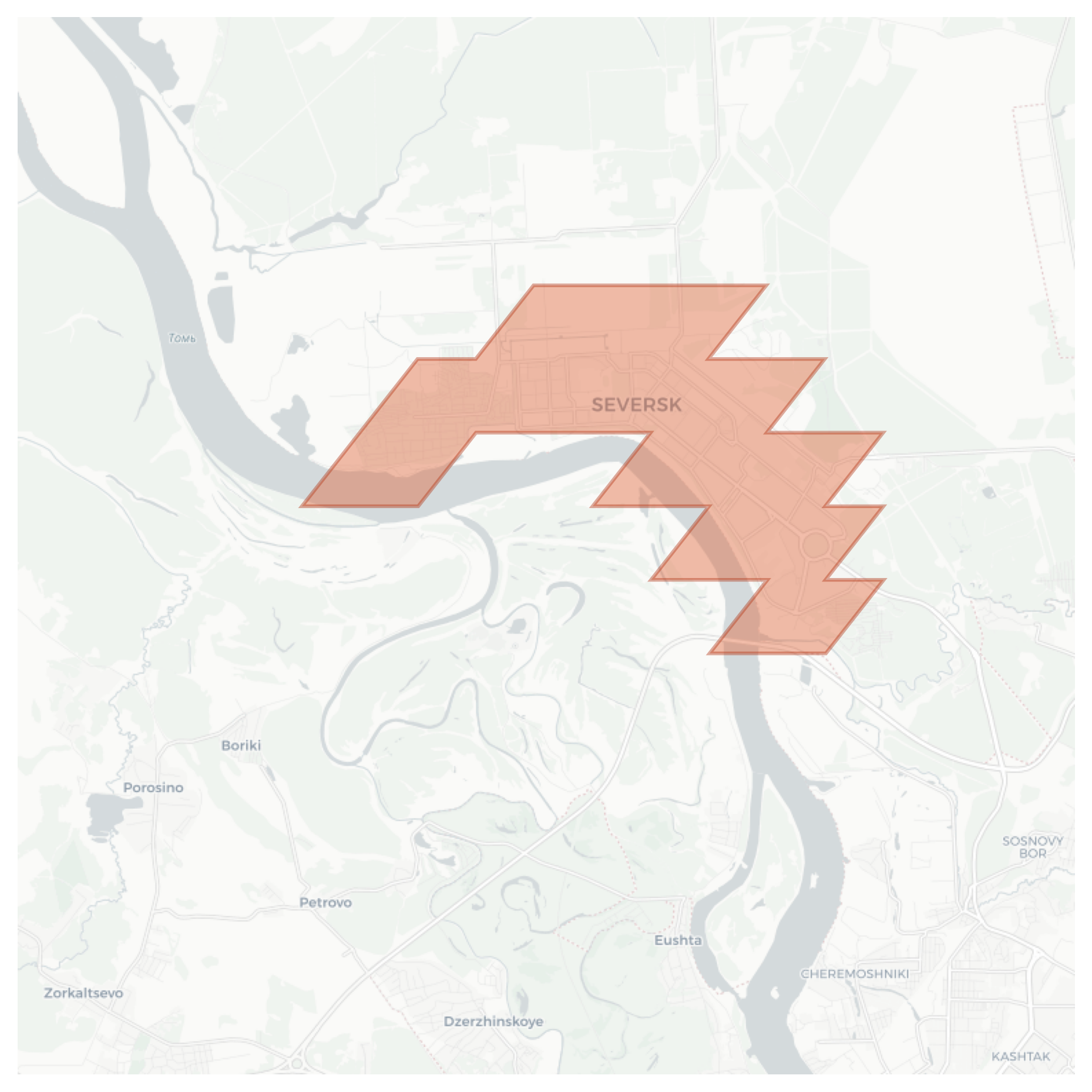Seversk geographic map