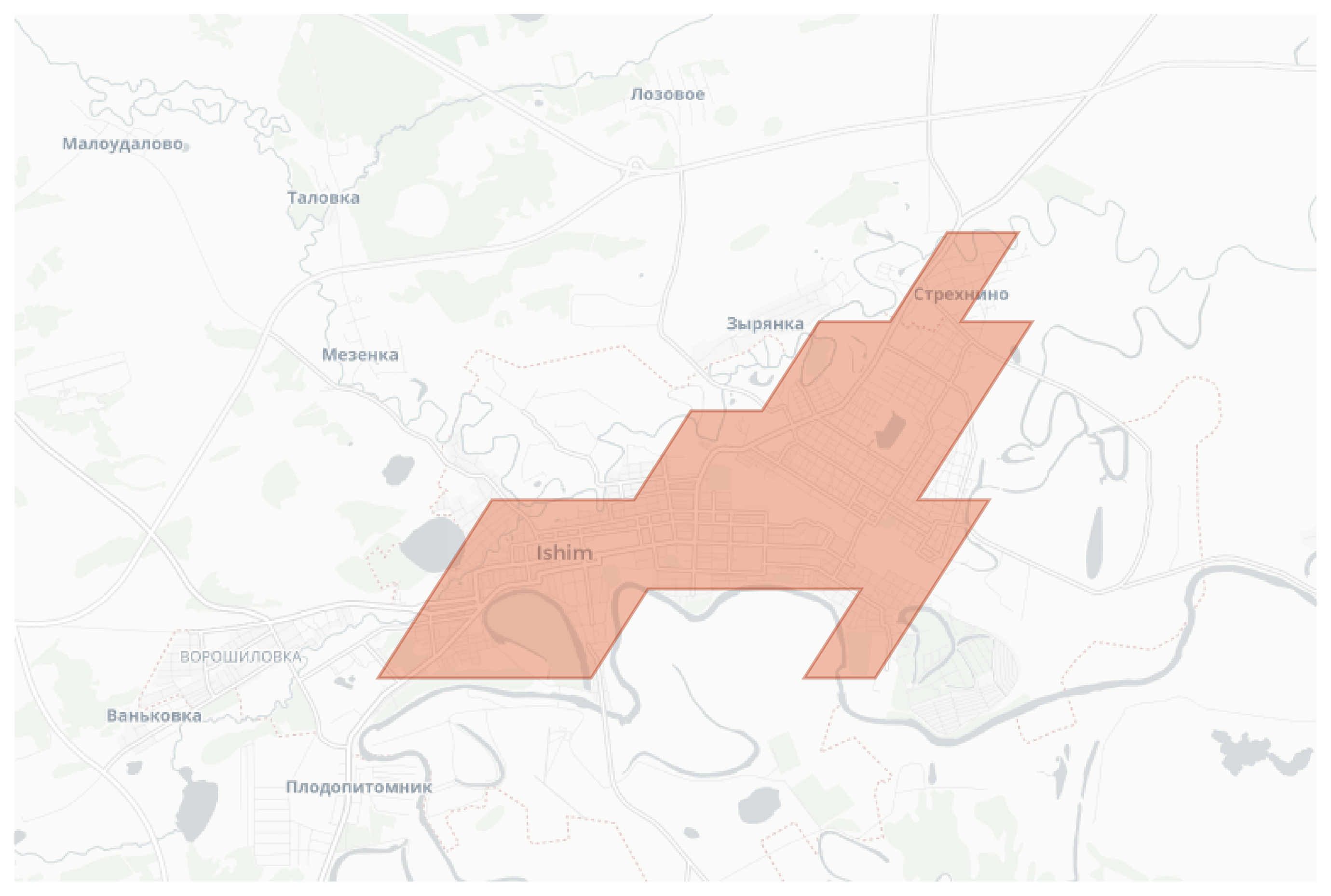 Ishim geographic map