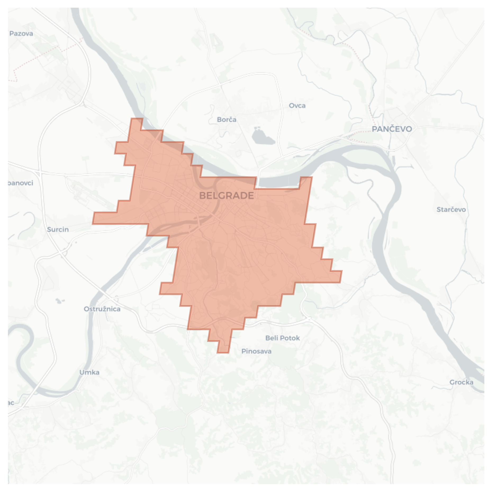 Belgrade geographic map