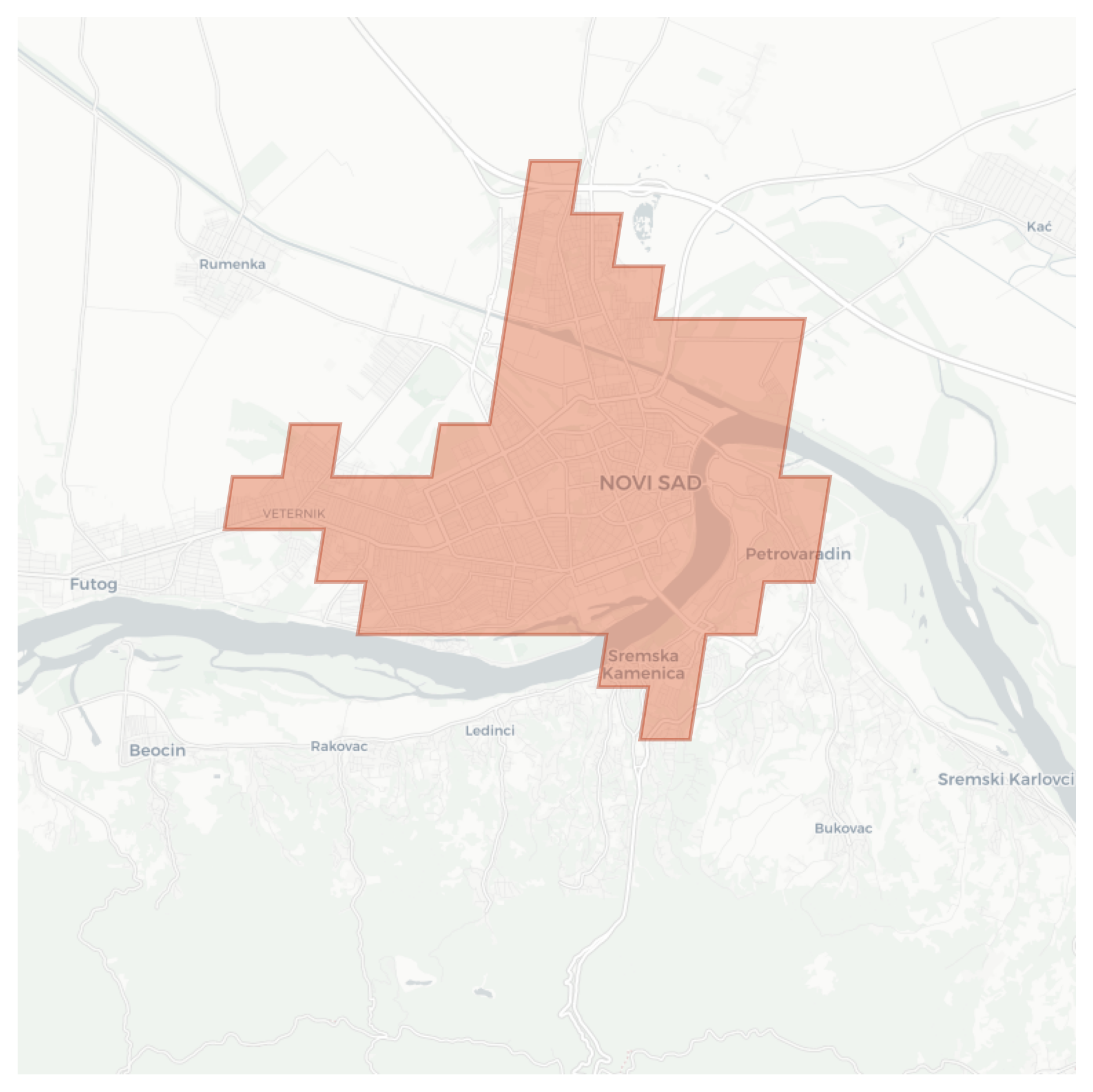 Novi Sad geographic map
