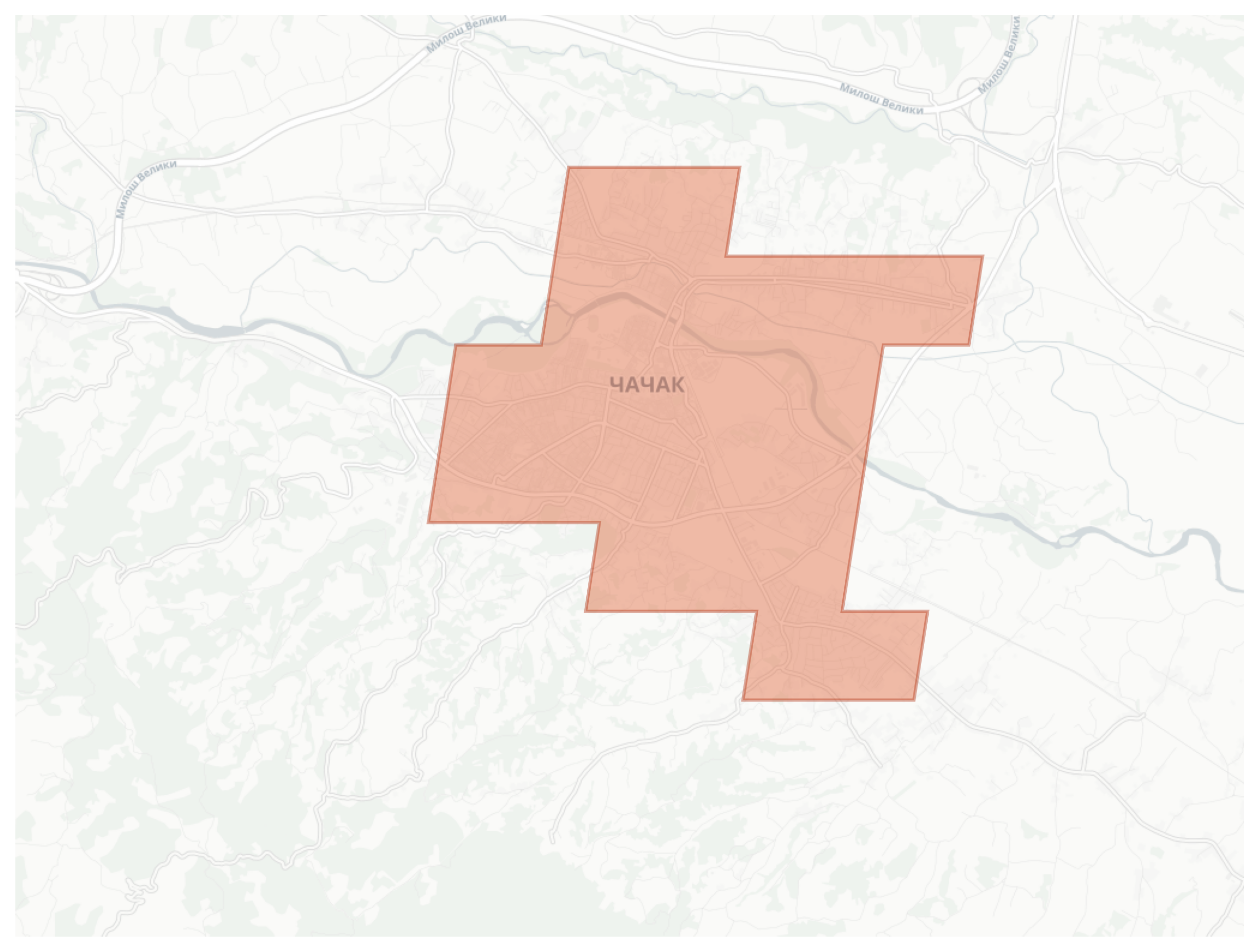 Čačak geographic map