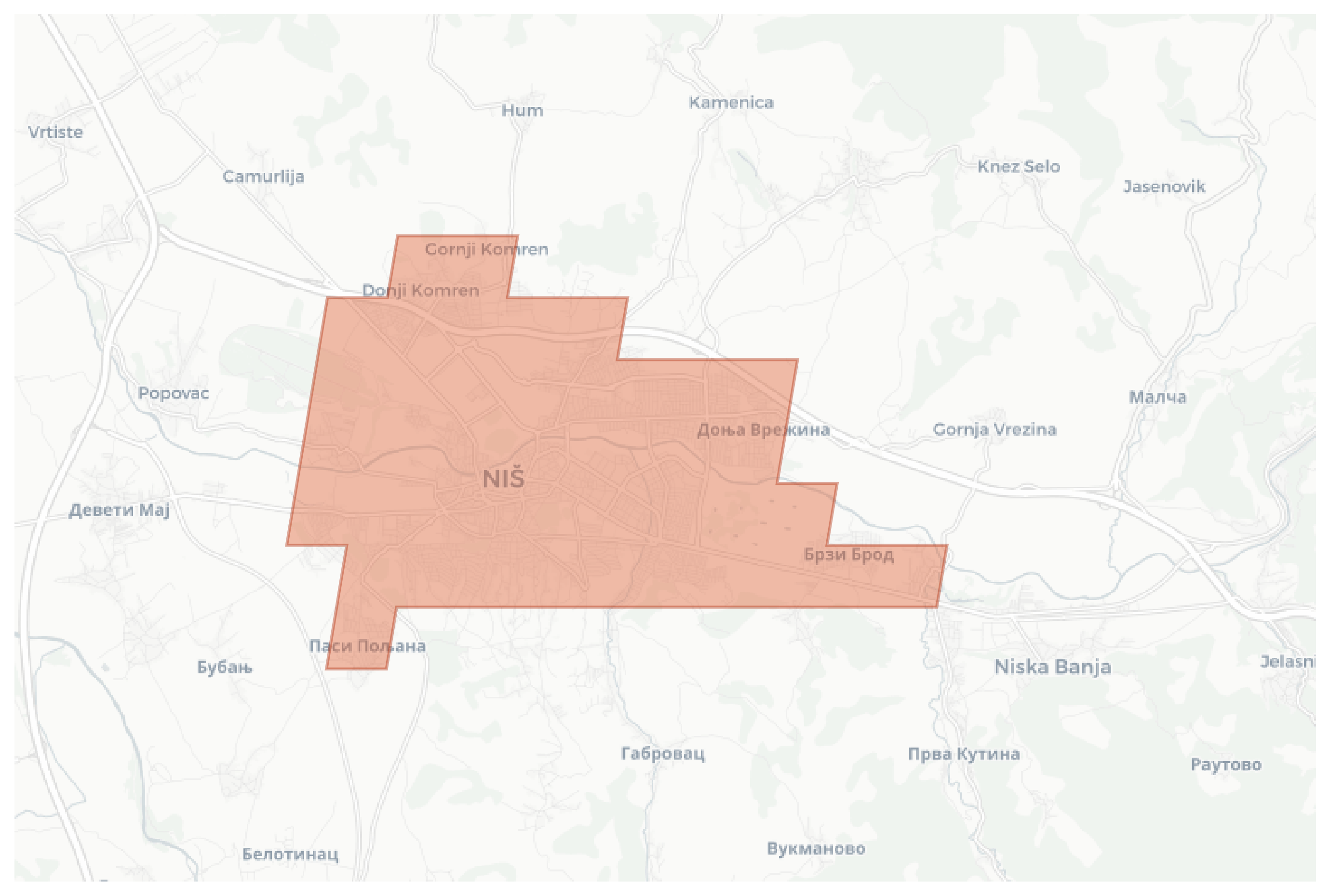 Niš geographic map