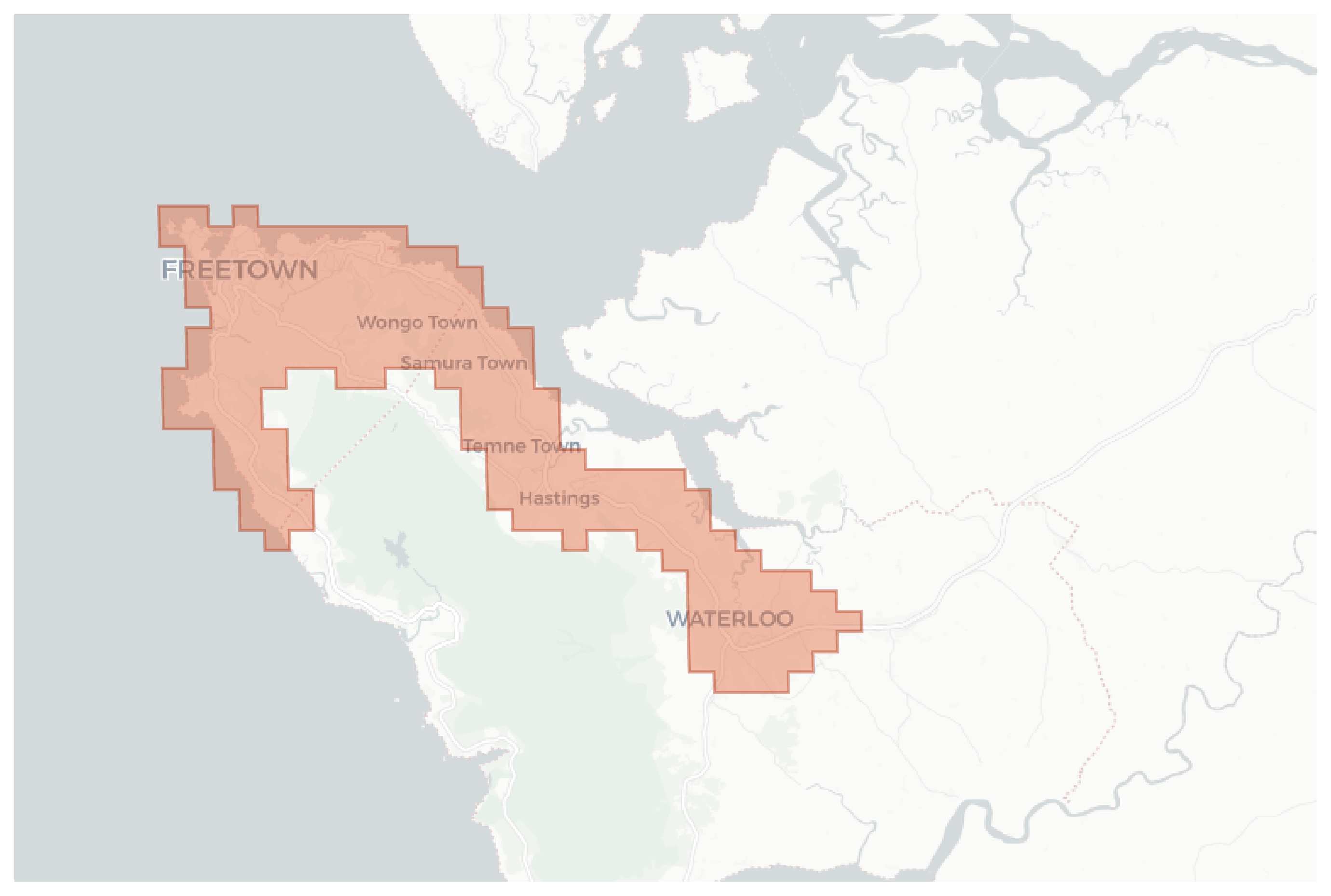 Freetown geographic map
