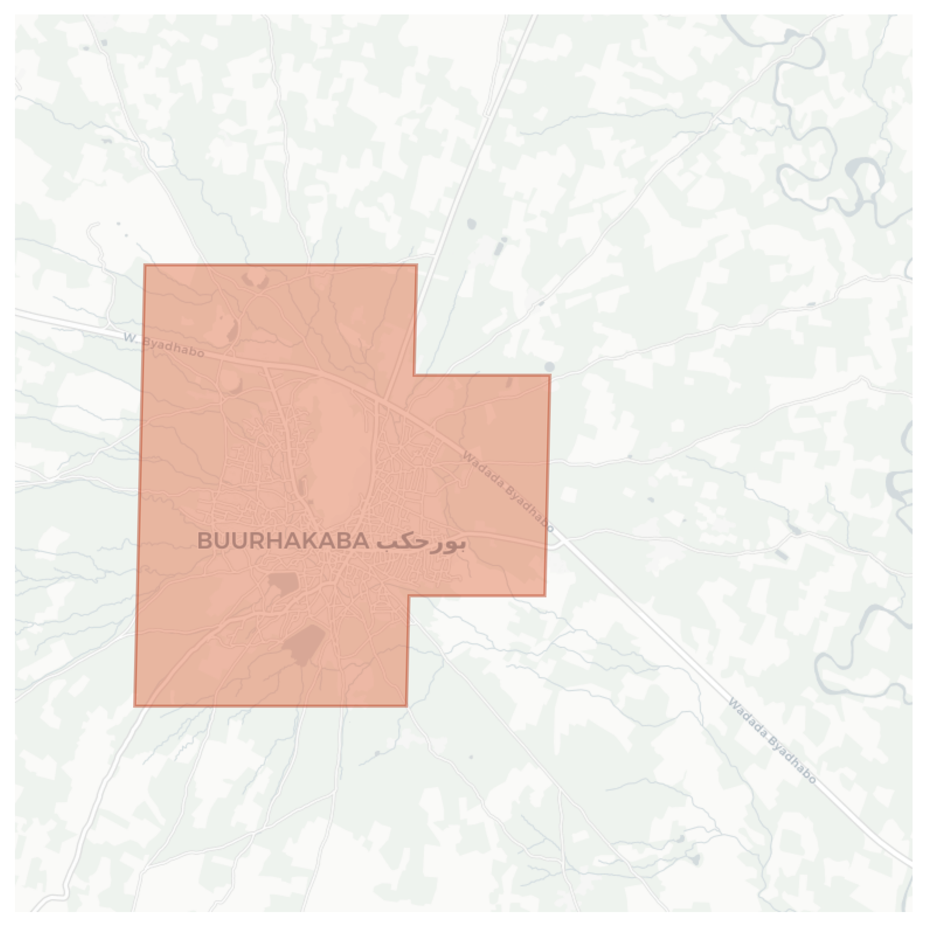 Buurhakaba geographic map
